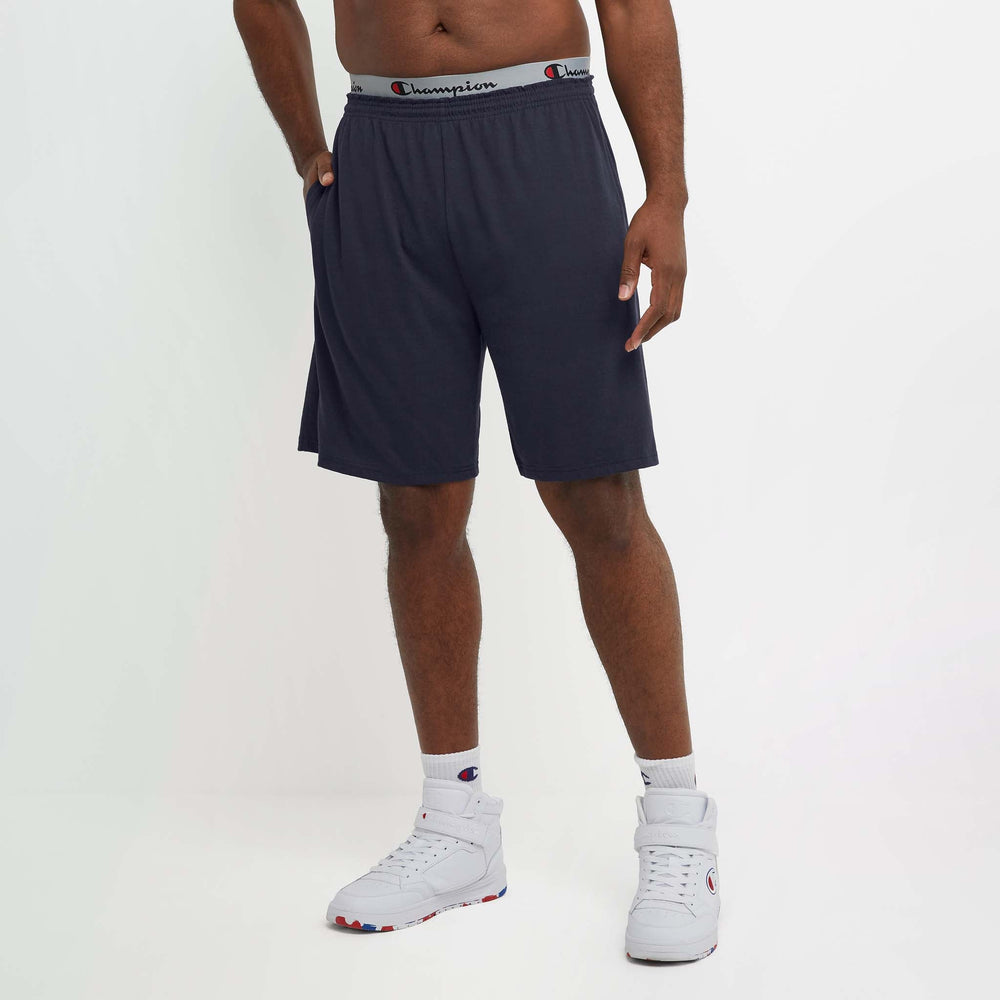 Champion Lightweight Lounge Shorts, C Patch Logo - Big & Tall - Navy