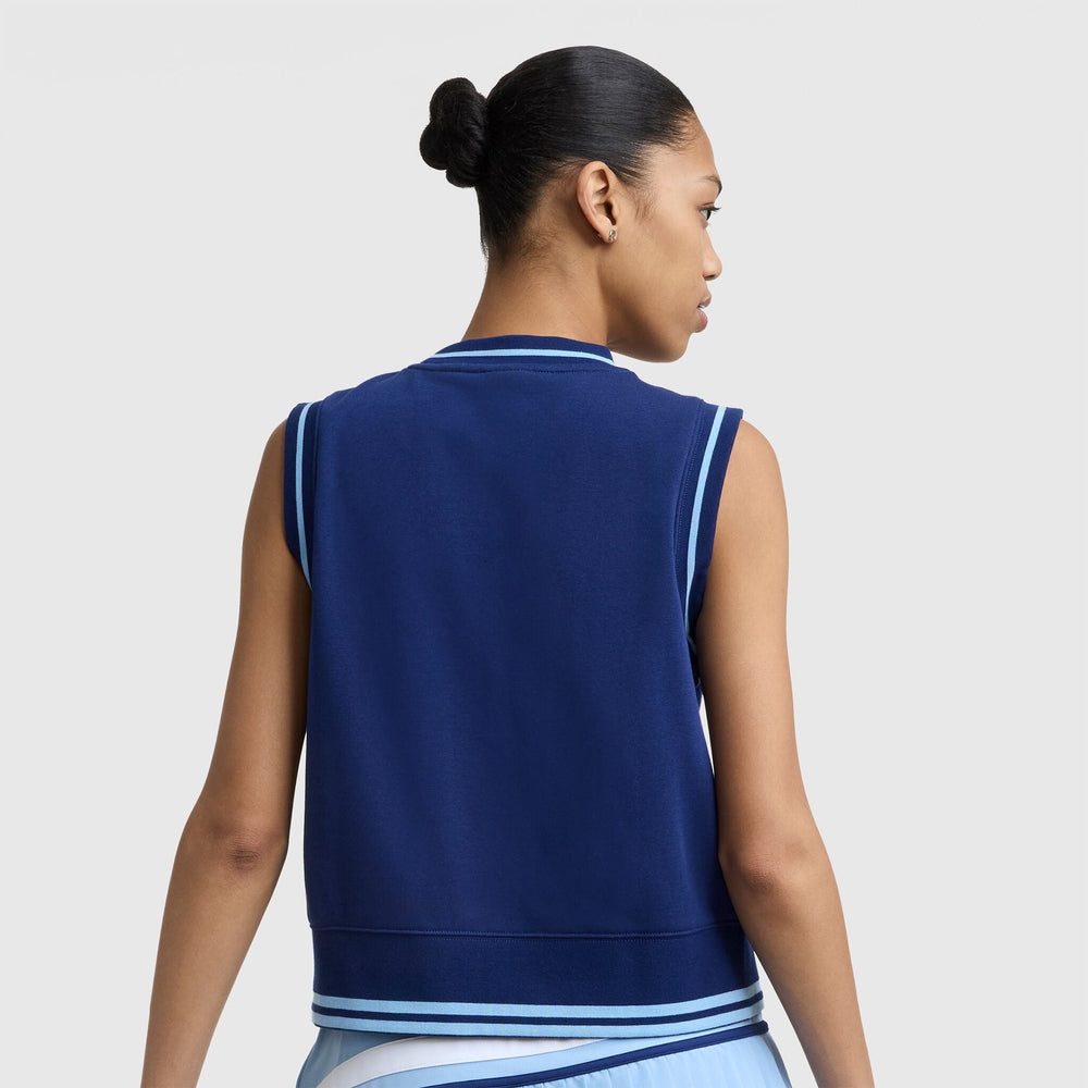 Champion Country Club Sleeveless Top, Embroidered Script Logo - Blue Depth