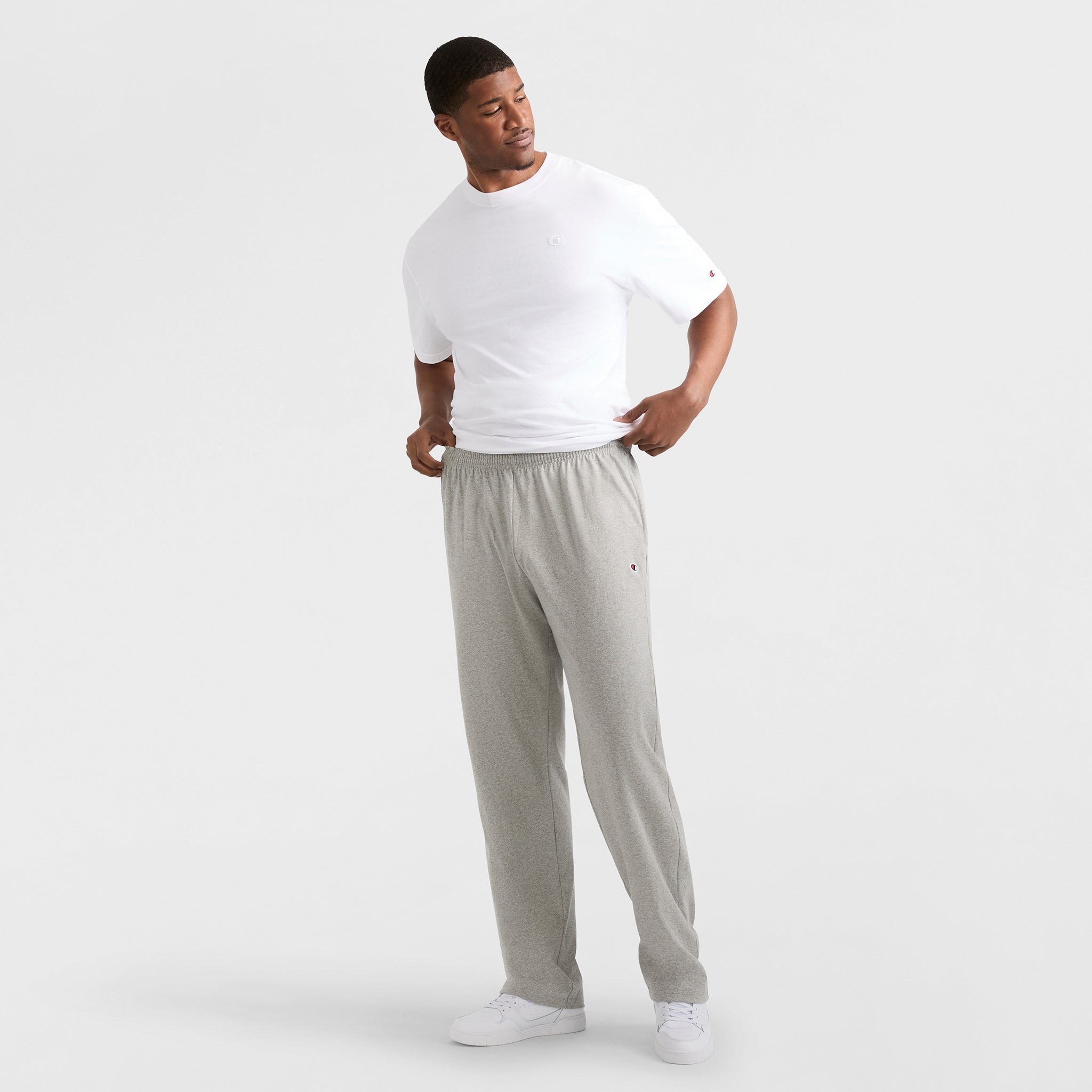 Champion Lightweight Lounge Pants, Open Hem - Big & Tall - New Manhattan Mist Heather