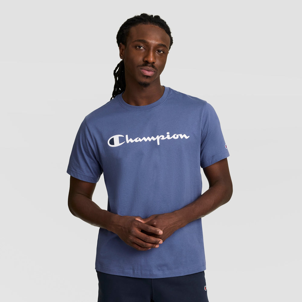 Champion Classic Graphic T-Shirt, Script Logo - Coastal Fjord