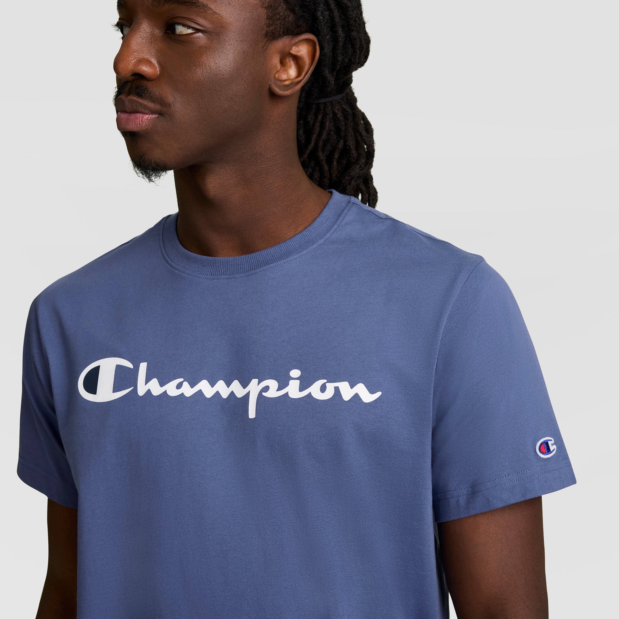 Champion Classic Graphic T-Shirt, Script Logo - Coastal Fjord