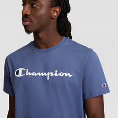 Champion Classic Graphic T-Shirt, Script Logo - Coastal Fjord