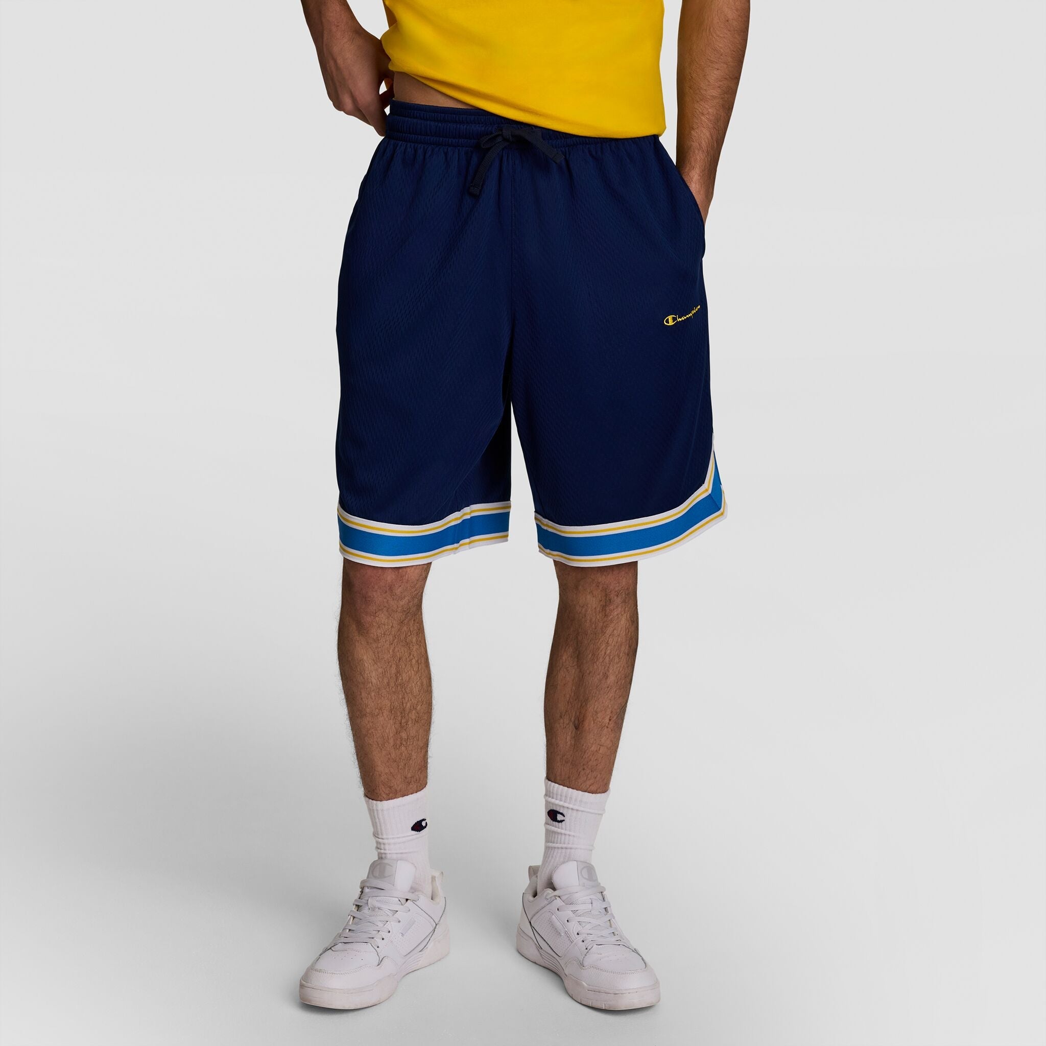 Champion 10" Gridiron Reversible Short, Script Logo - Blue Depth