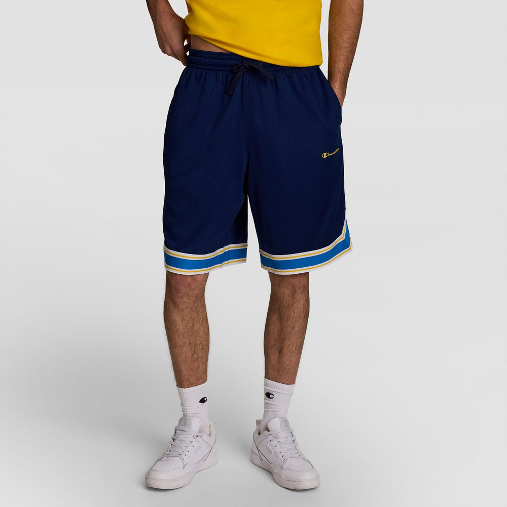 Champion 10" Gridiron Reversible Short, Script Logo - Blue Depth