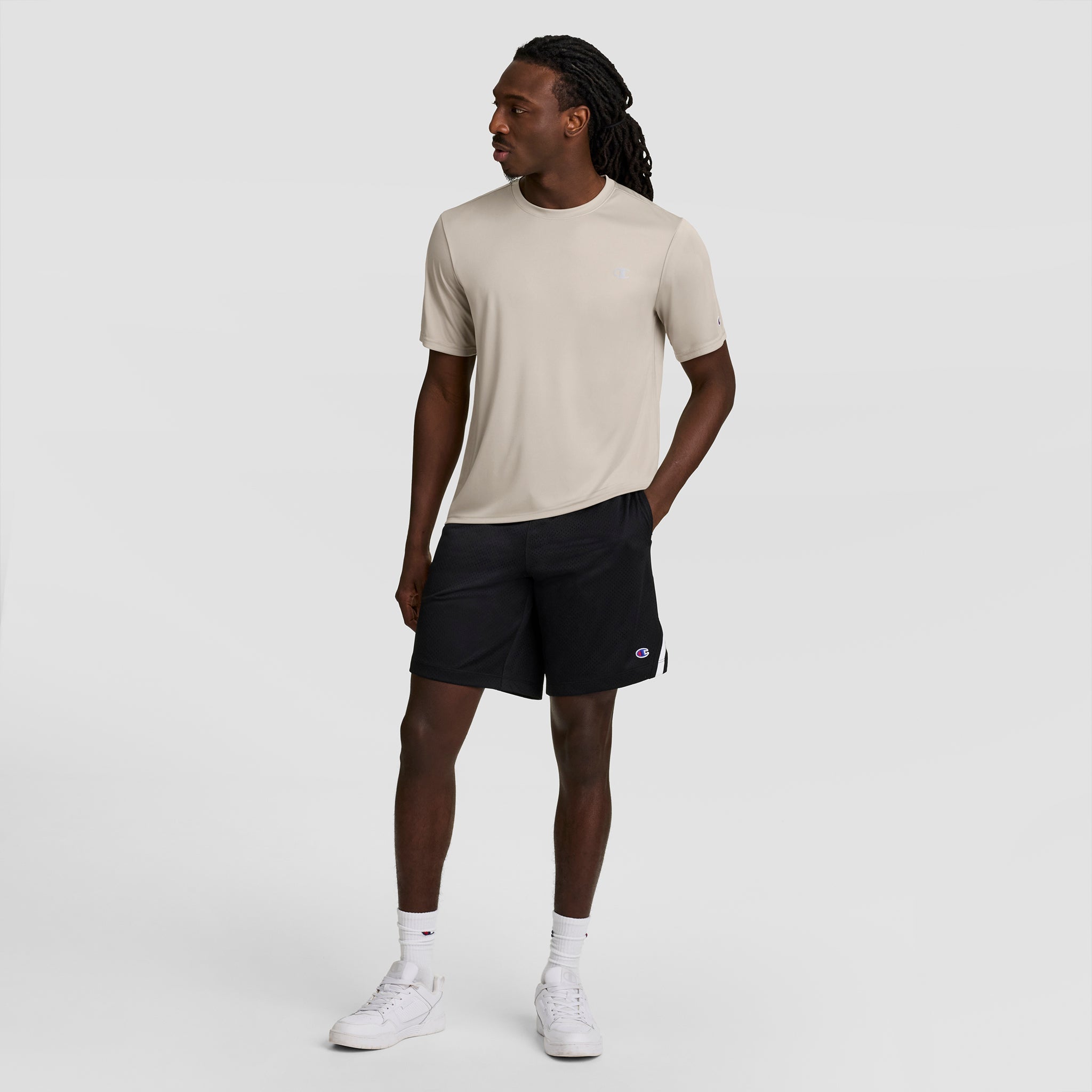 Champion Sport T-Shirt, Reflective C Logo - Abbey Stone