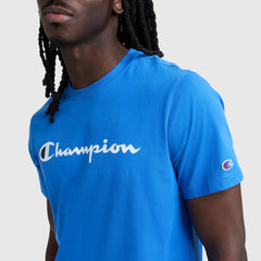 Champion Classic Graphic T-Shirt, Script Logo - Nebulas Blue