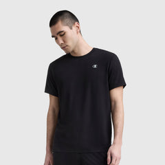 Champion Sport Crewneck T-Shirt, Script Logo - Black