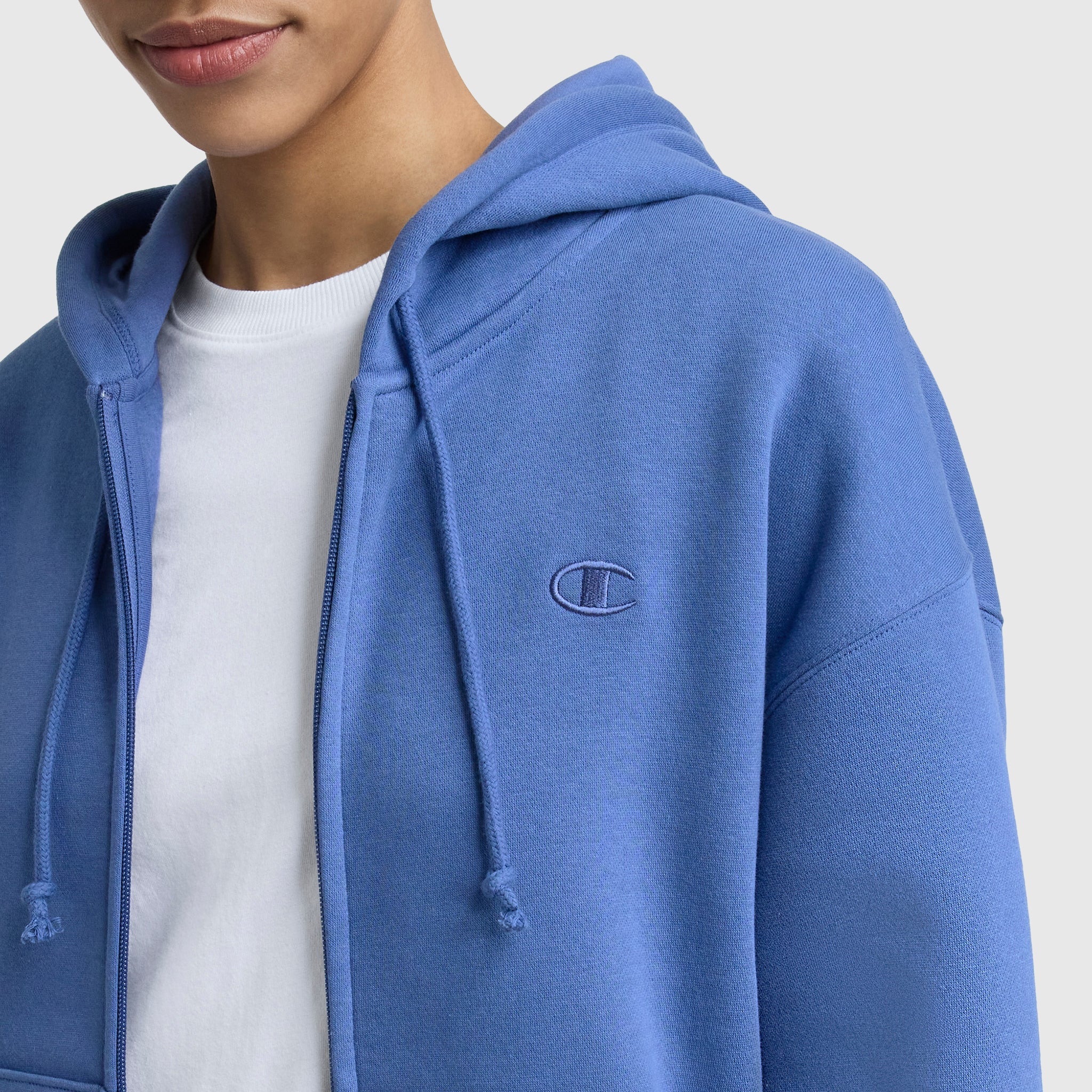Champion Powerblend Fleece Zip-Up Hoodie - Coastal Fjord