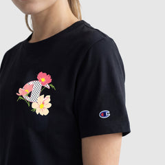 Champion Floral Mesh "C" Graphic T-Shirt - Black