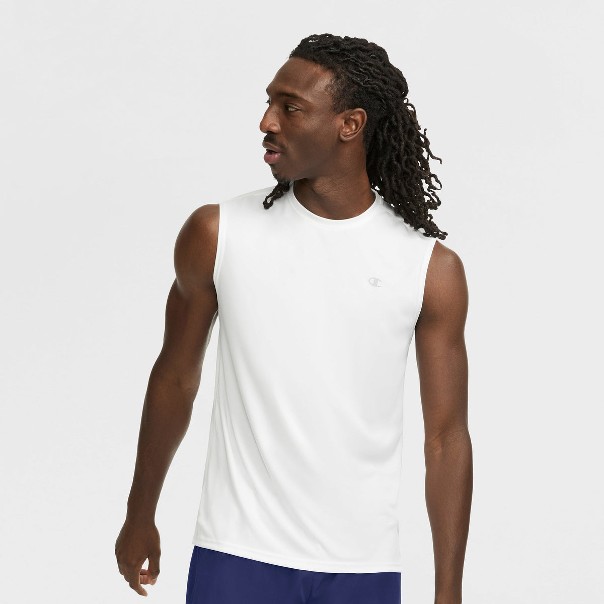 Champion Sport Muscle Tank, Reflective C Logo - Bright White