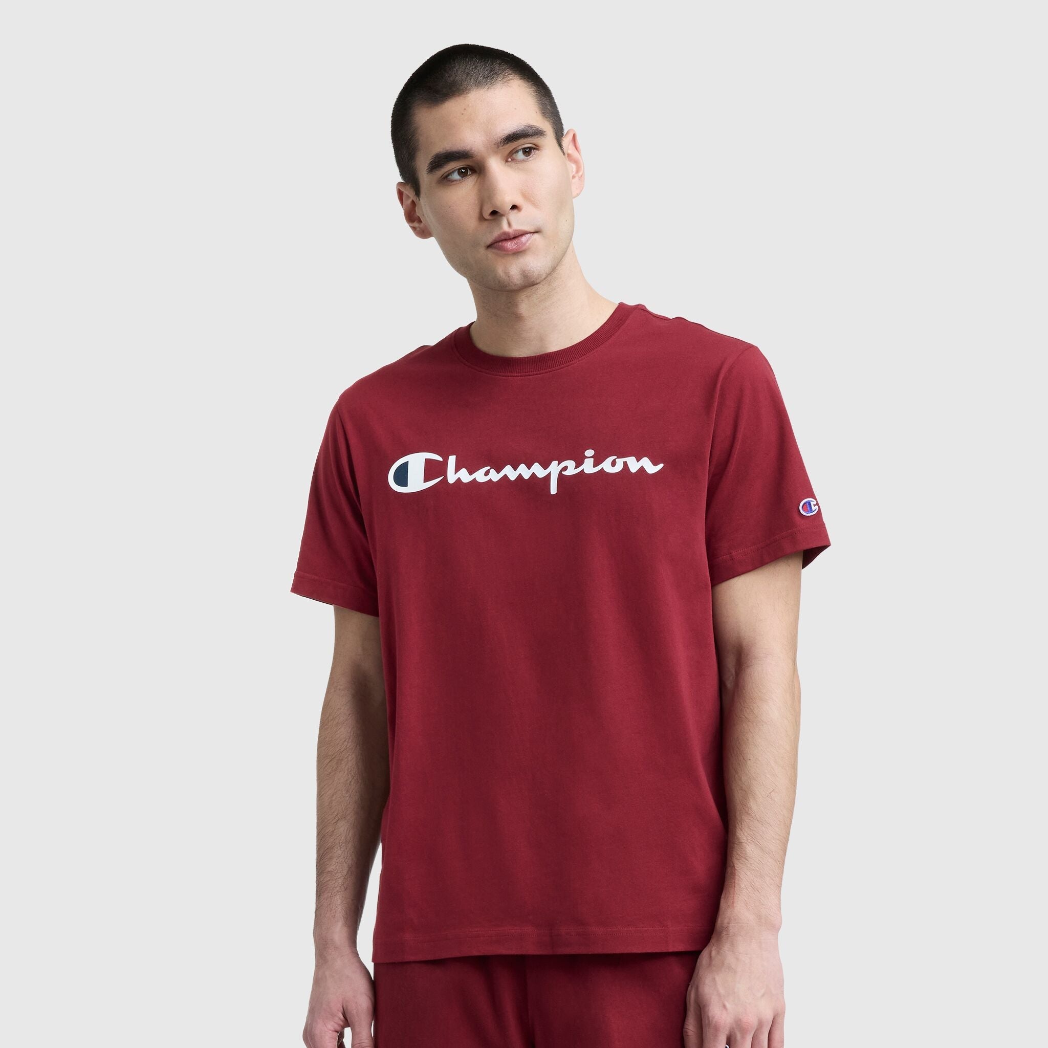 Champion Classic Graphic T-Shirt, Script Logo - Pomegranate