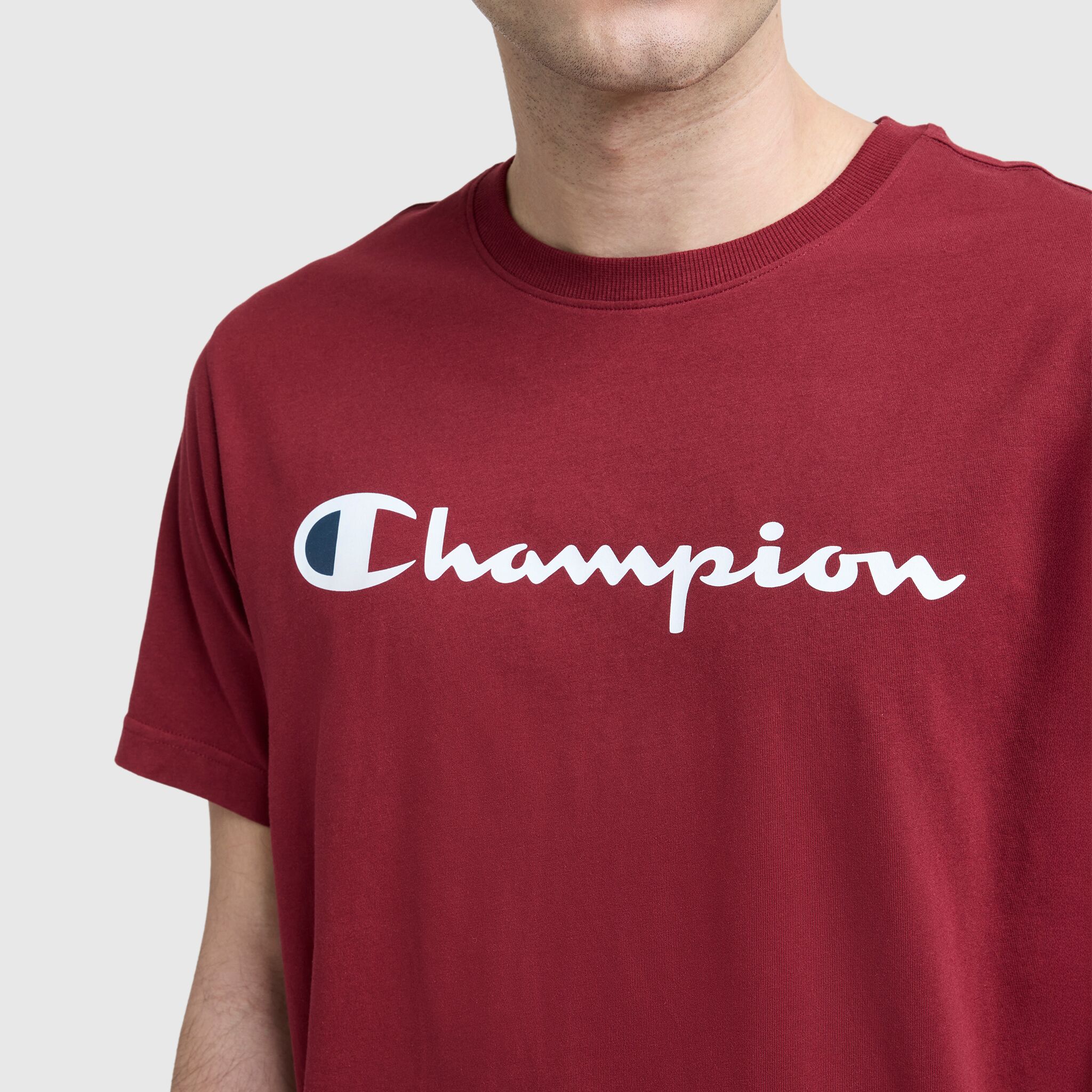 Champion Classic Graphic T-Shirt, Script Logo - Pomegranate