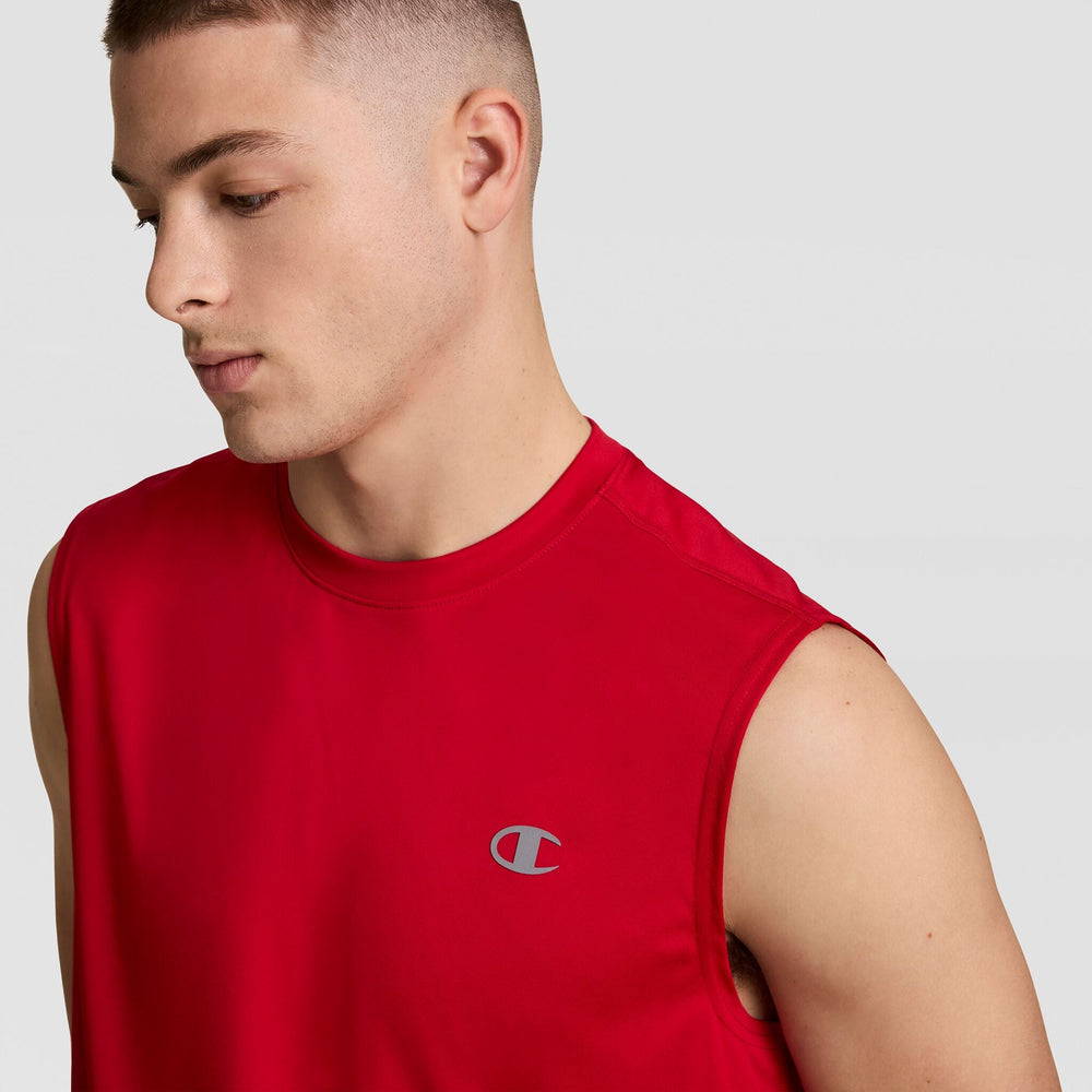 Champion Sport Muscle Tank, Reflective C Logo - Poppy Red