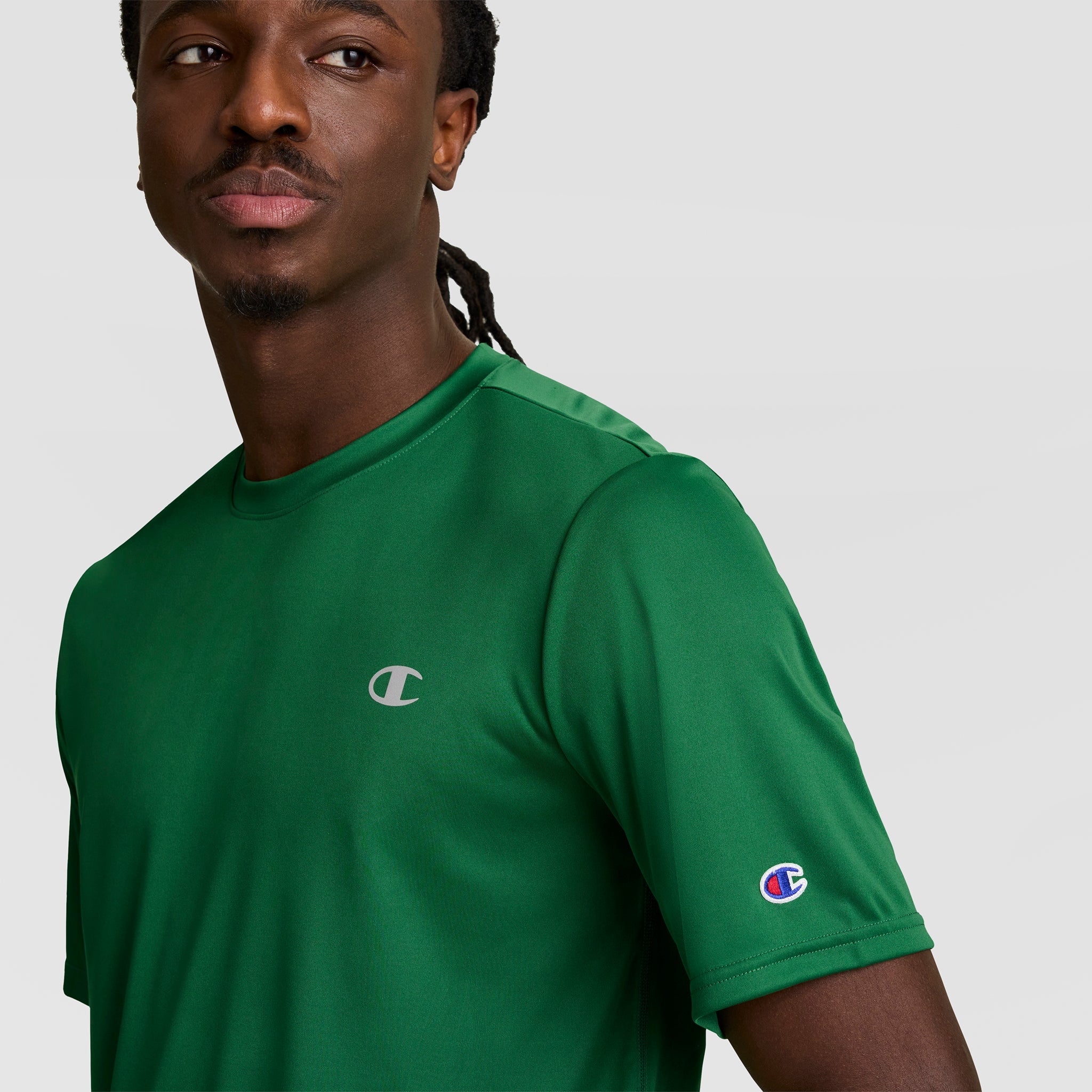 Champion Sport T-Shirt, Reflective C Logo - Verdant Green