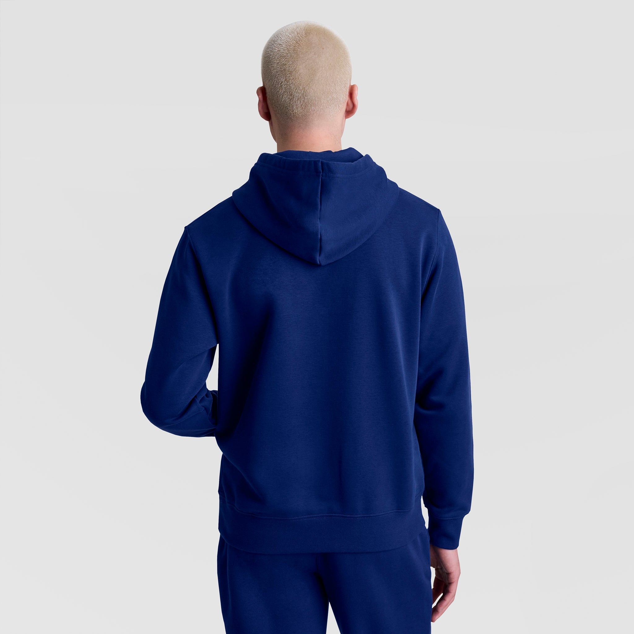 Champion Powerblend Hoodie, Tonal Script Logo - Blue Depth