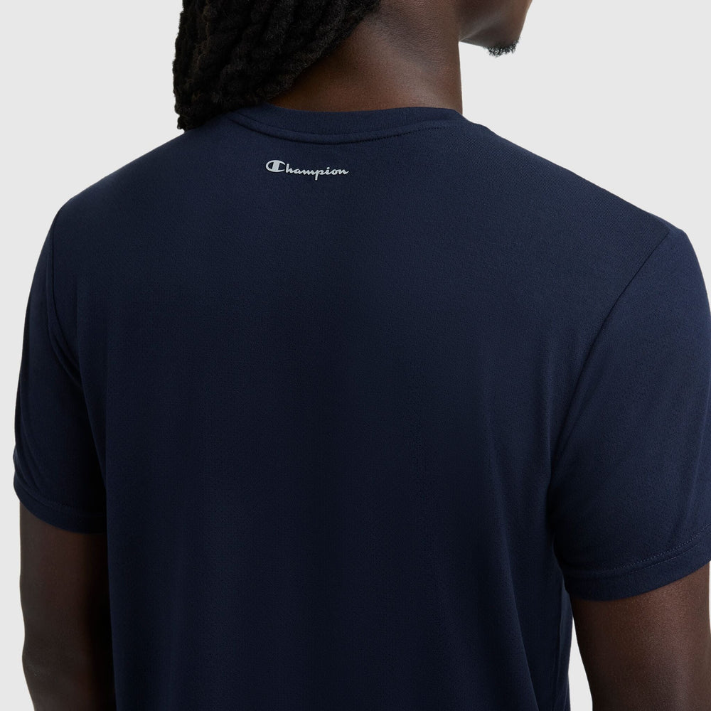 Champion Sport Crewneck T-Shirt, Script Logo - Deep Navy