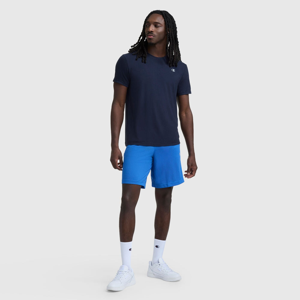 Champion Sport Crewneck T-Shirt, Script Logo - Deep Navy