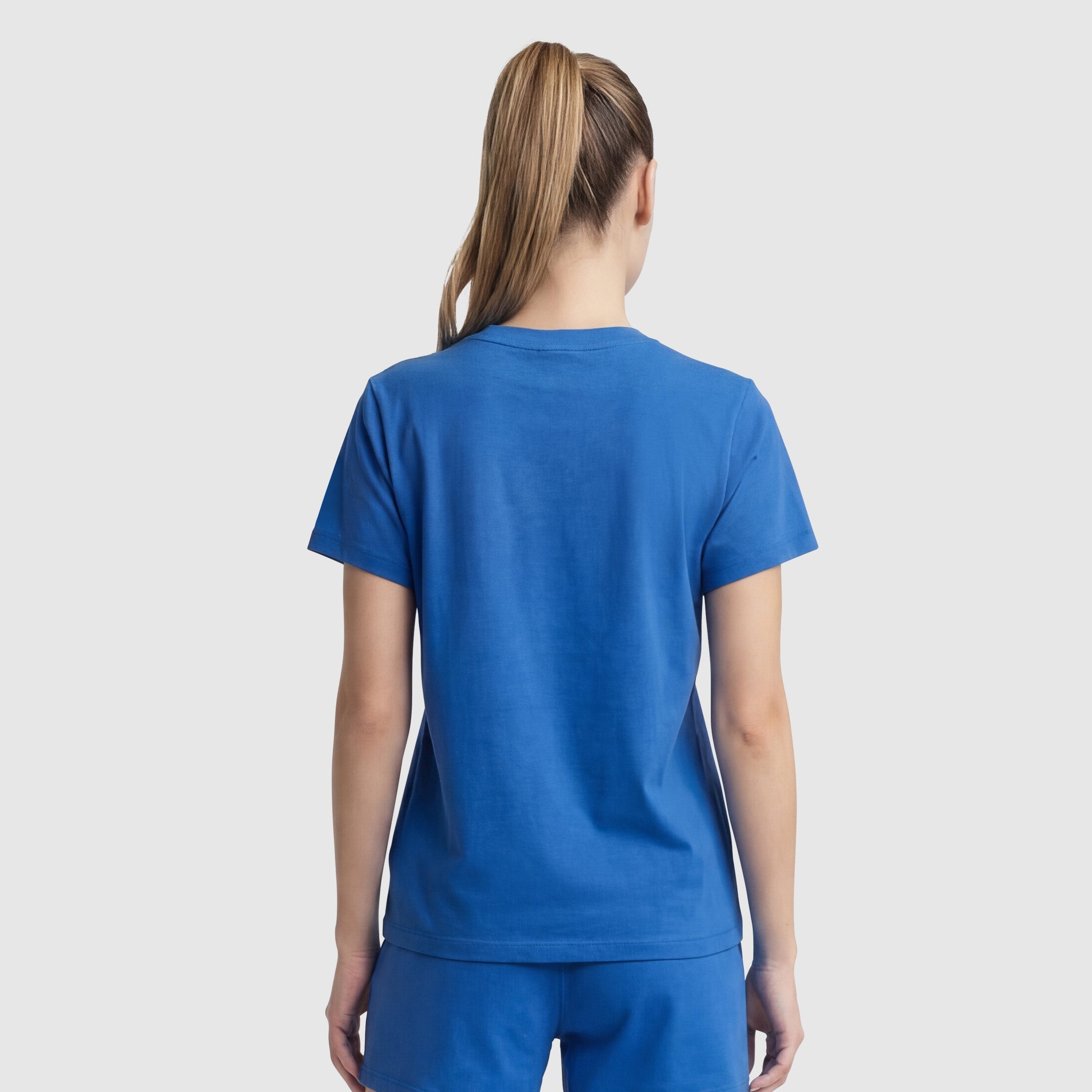 Champion Classic T-Shirt, Tonal Left Chest Script - Nebulas Blue