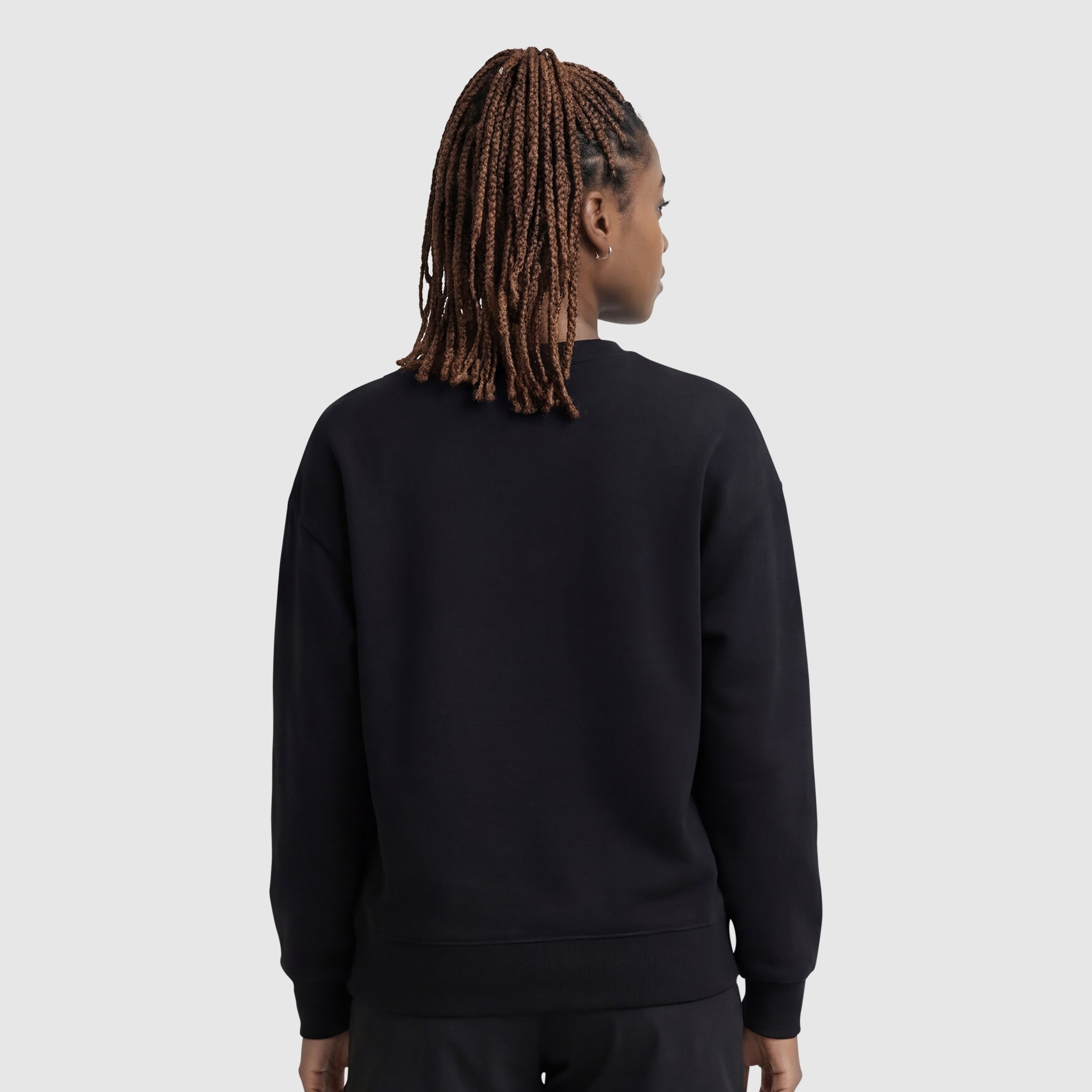 Champion Powerblend Crewneck Sweatshirt, Embroidered Script Logo - Black