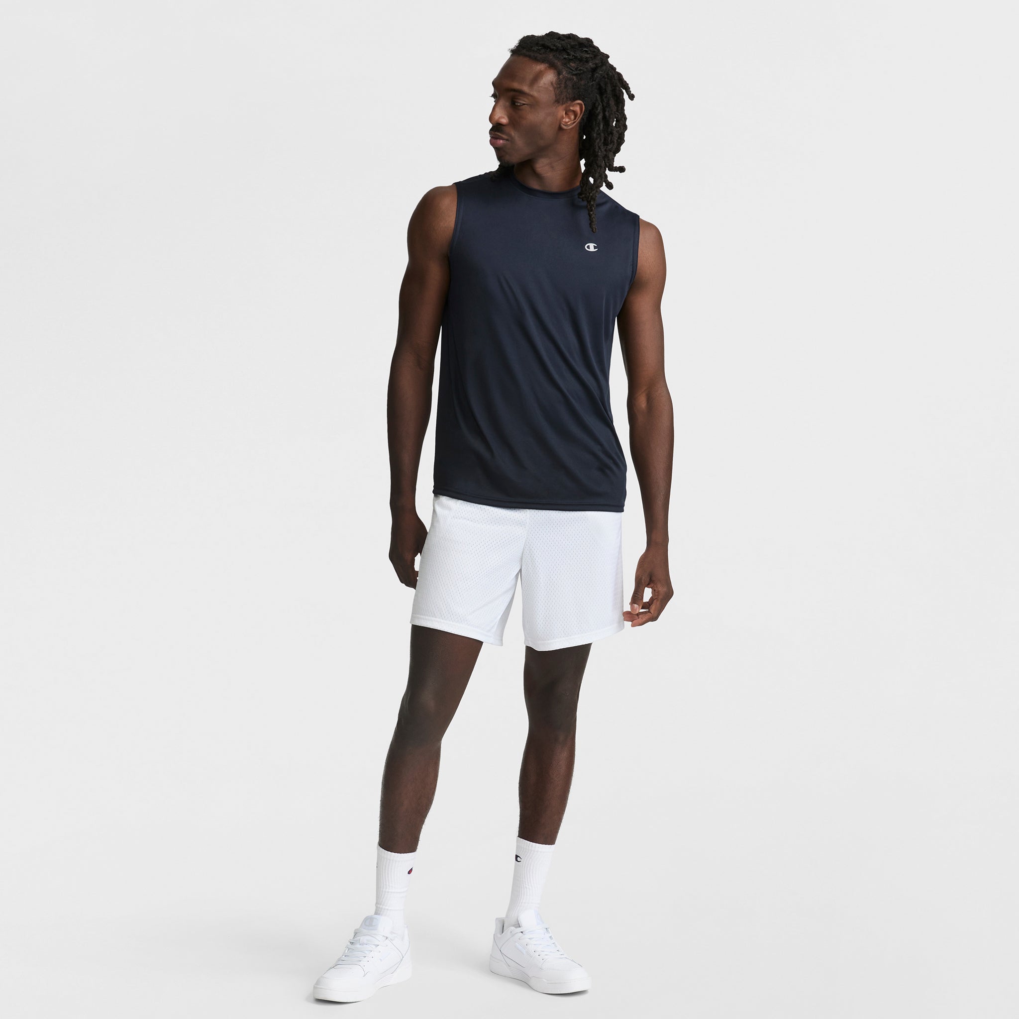 Champion Sport Muscle Tank, Reflective C Logo - Deep Navy