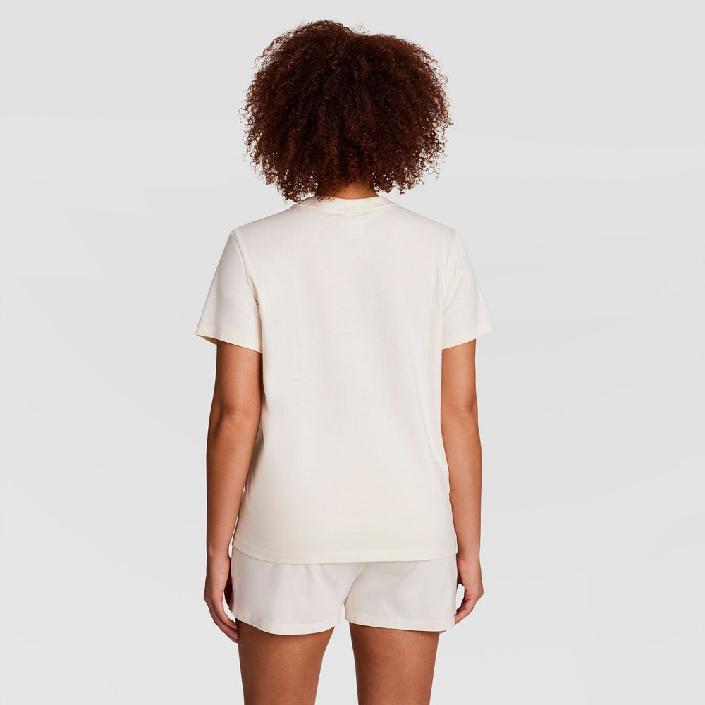 Champion Classic T-Shirt, Tonal Left Chest Script - Unbleached Cotton