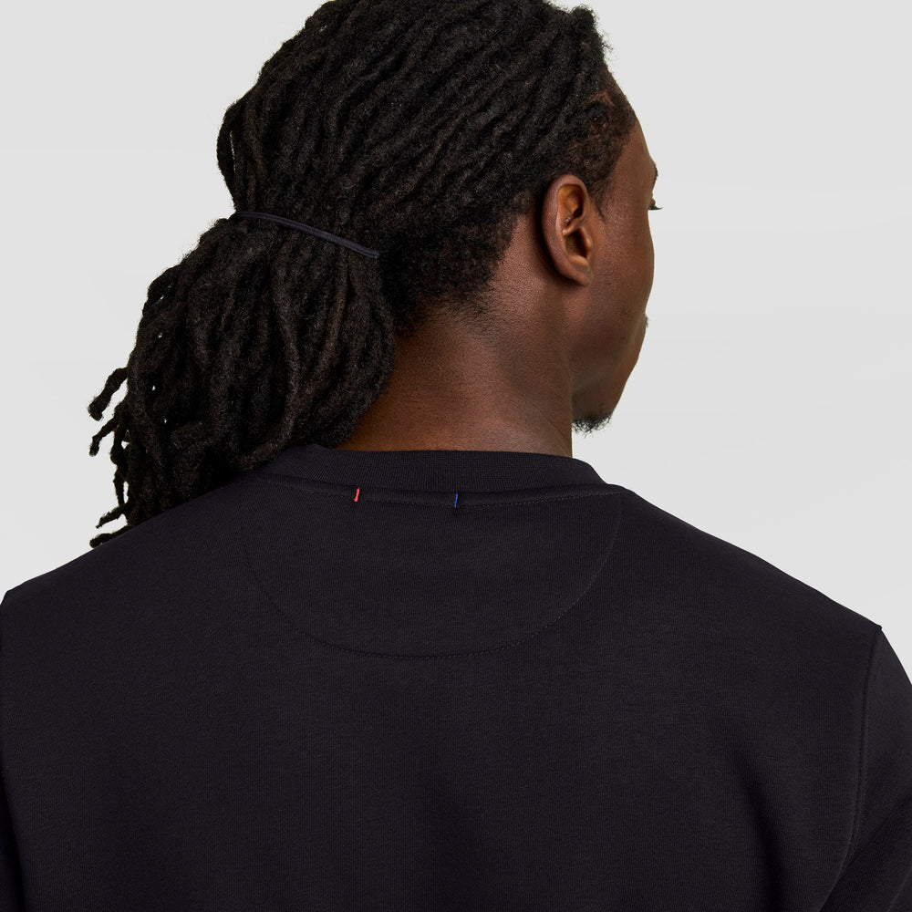 Champion Powerblend Crewneck Sweatshirt, Tonal Script Logo - Black