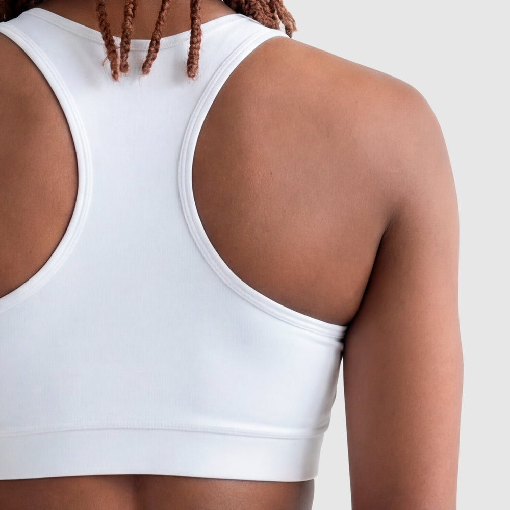 Champion Sports Bra, Script Logo - Bright White