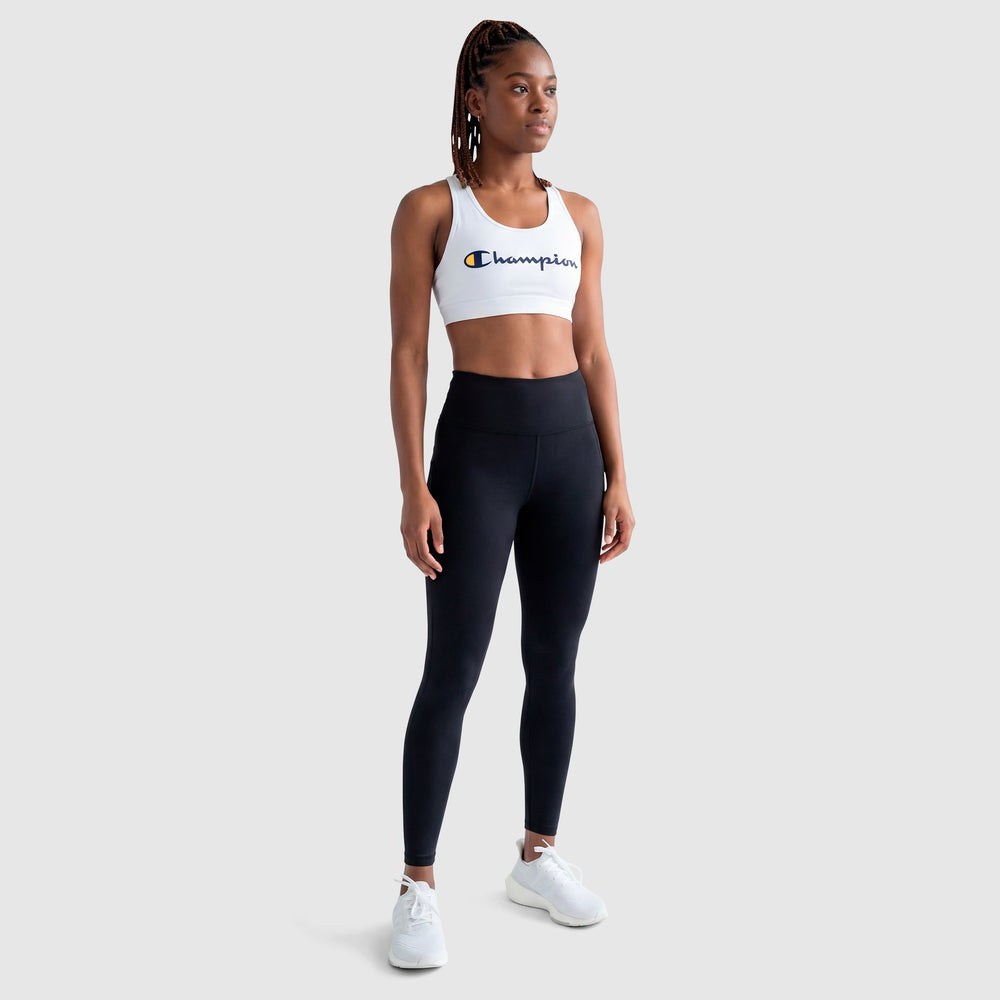 Champion Sports Bra, Script Logo - Bright White