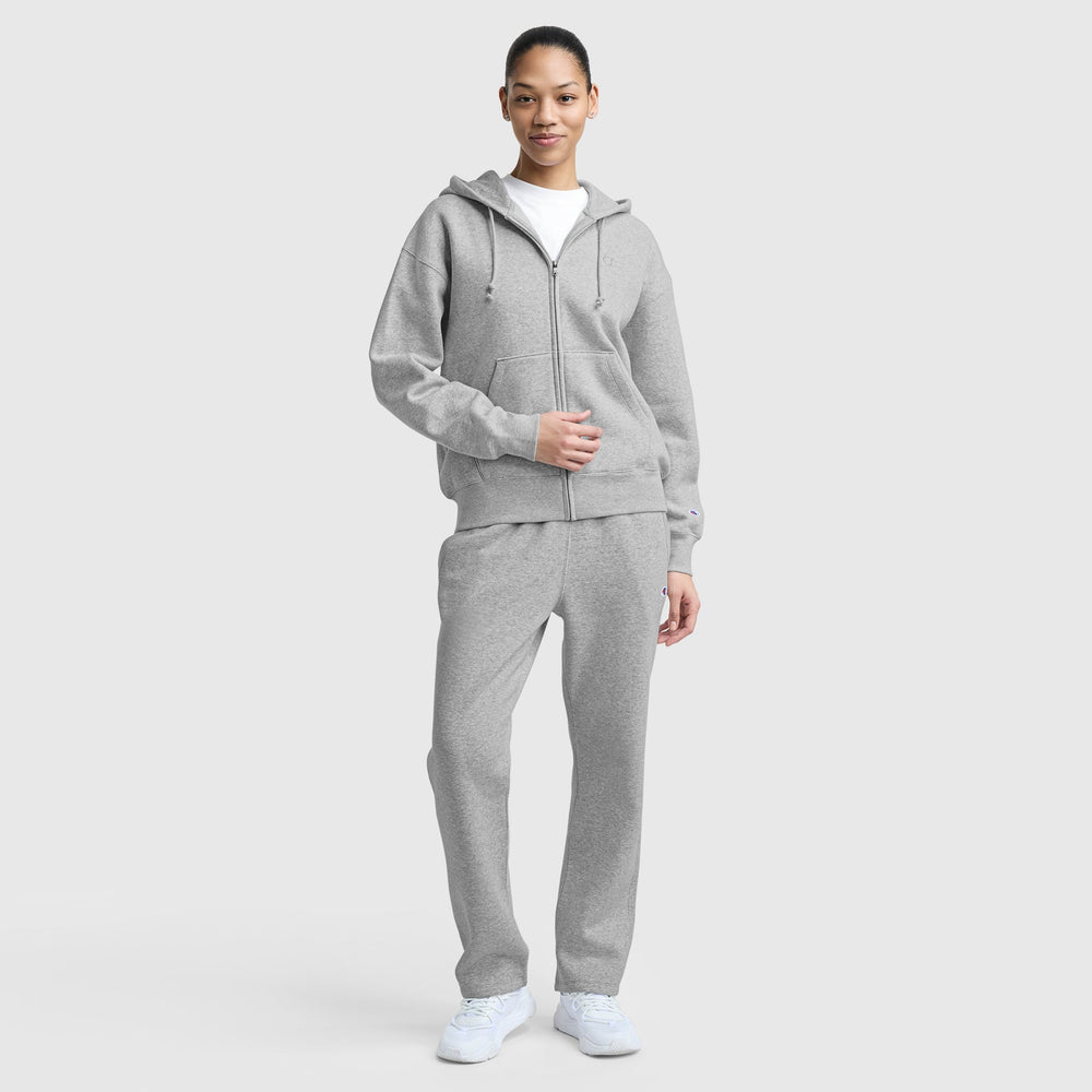 Champion Powerblend Fleece Zip-Up Hoodie - Oxford Grey Heather