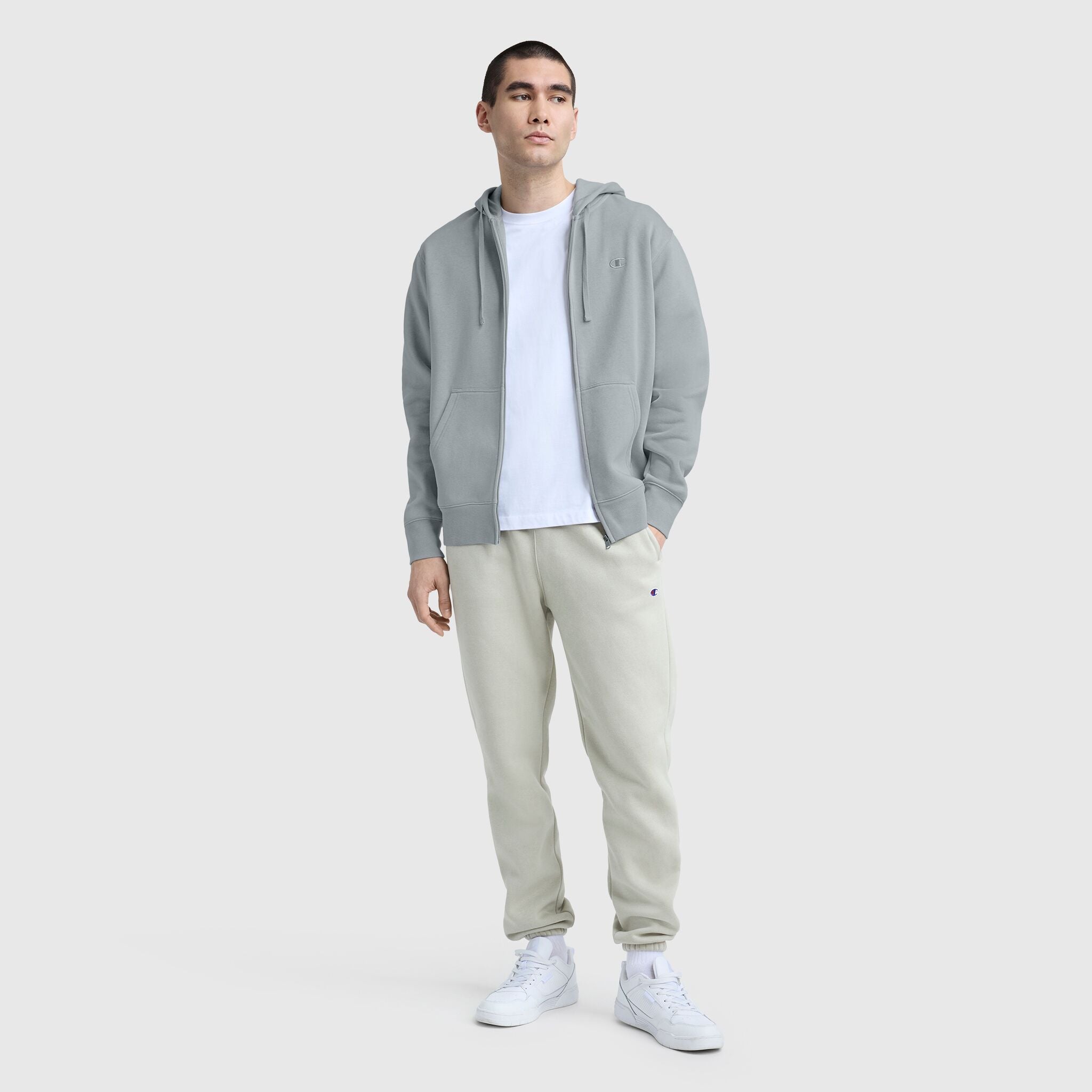 Champion Powerblend Full-Zip Hoodie - Quarry