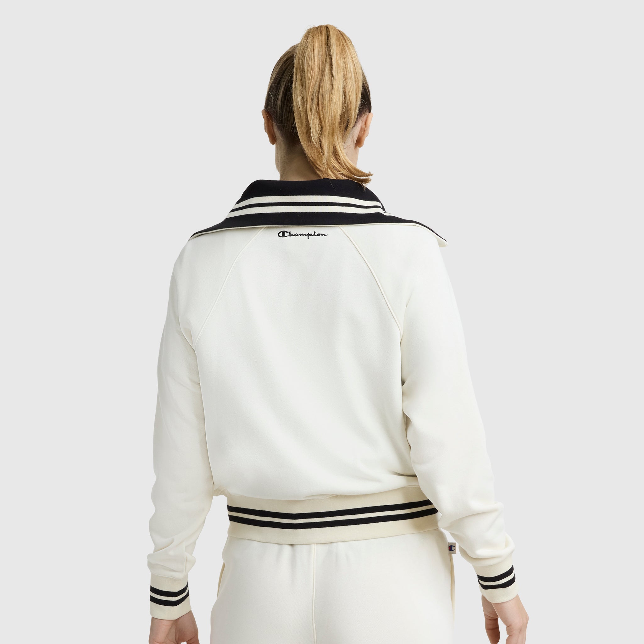 Champion Pitcher Full-Zip Mockneck Top - Unbleached Cotton