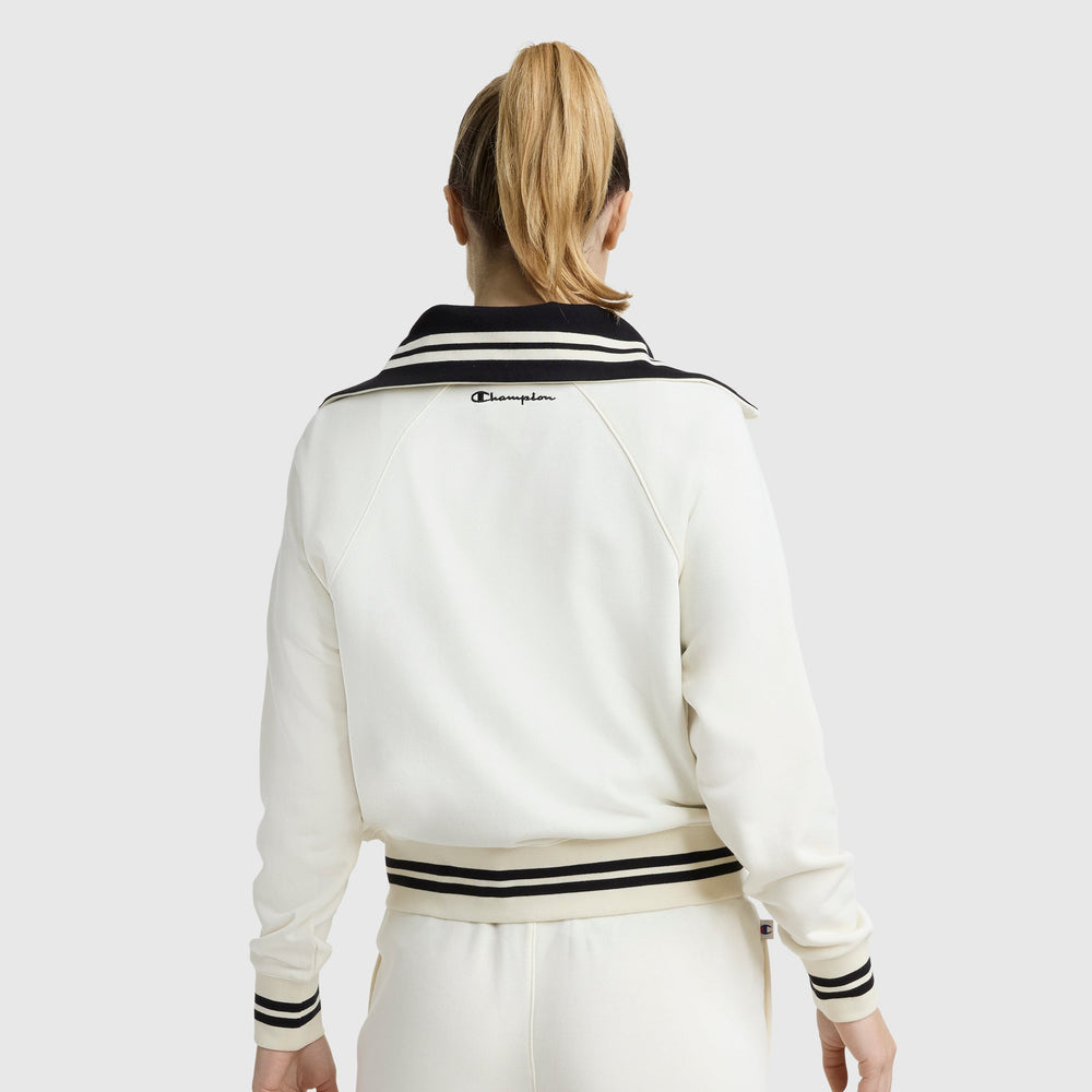 Champion Pitcher Full-Zip Mockneck Top - Unbleached Cotton