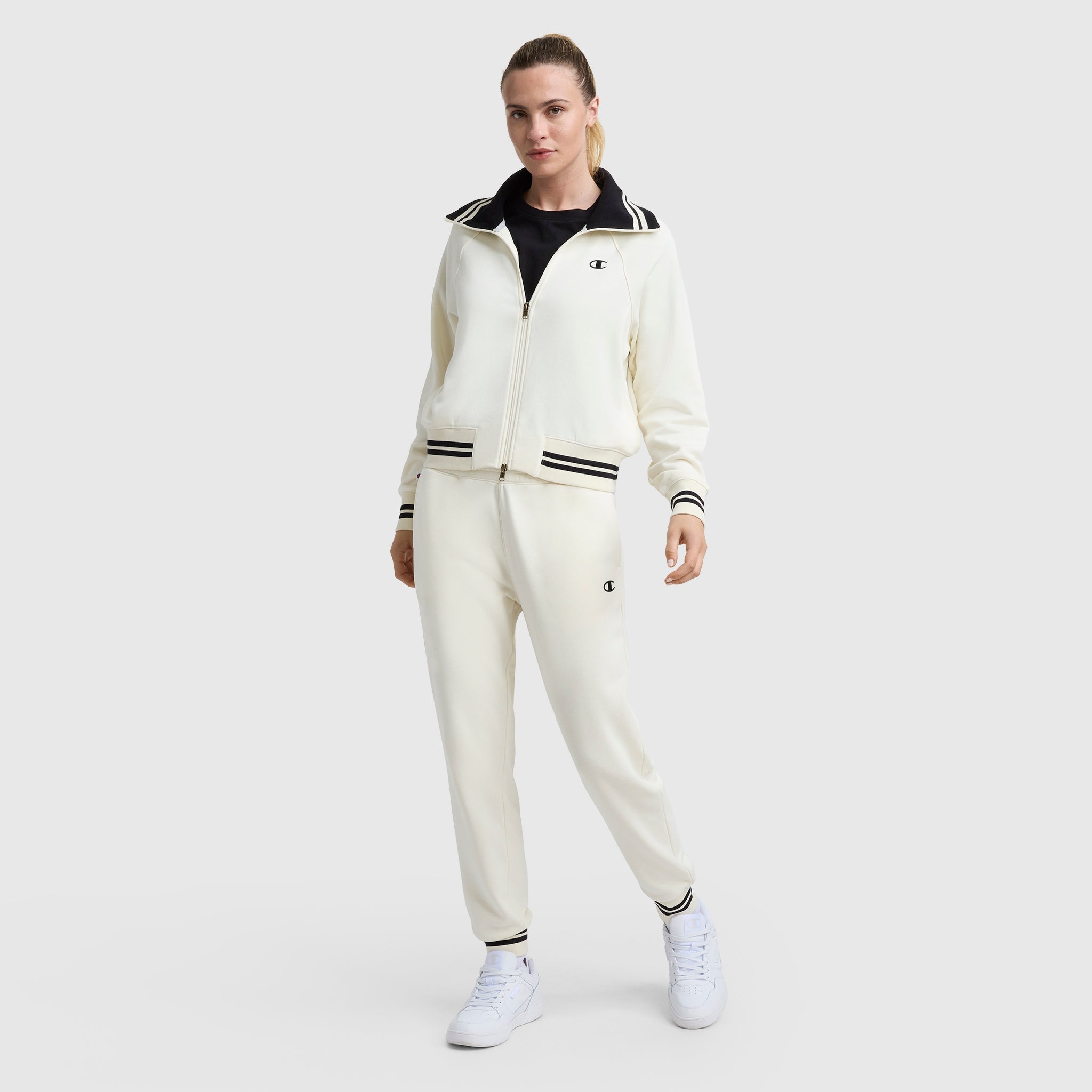 Champion Pitcher Full-Zip Mockneck Top - Unbleached Cotton