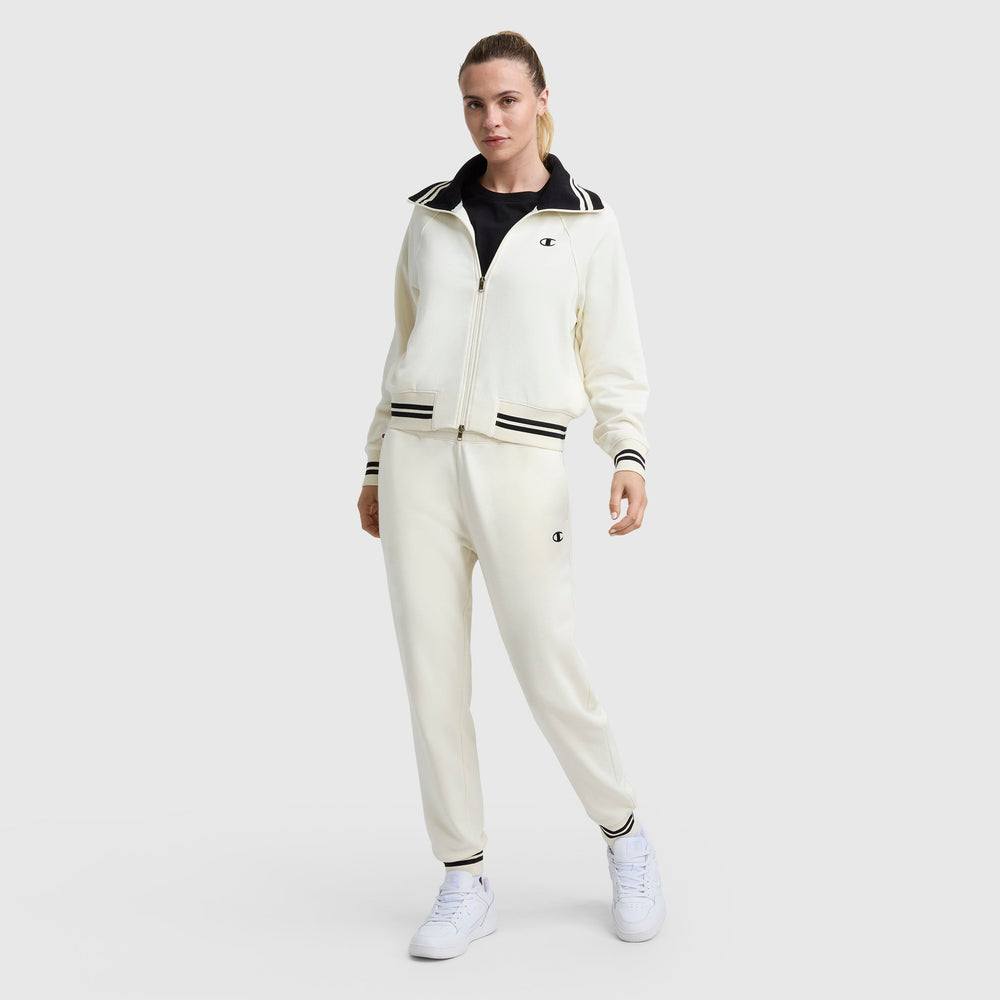 Champion Pitcher Full-Zip Mockneck Top - Unbleached Cotton