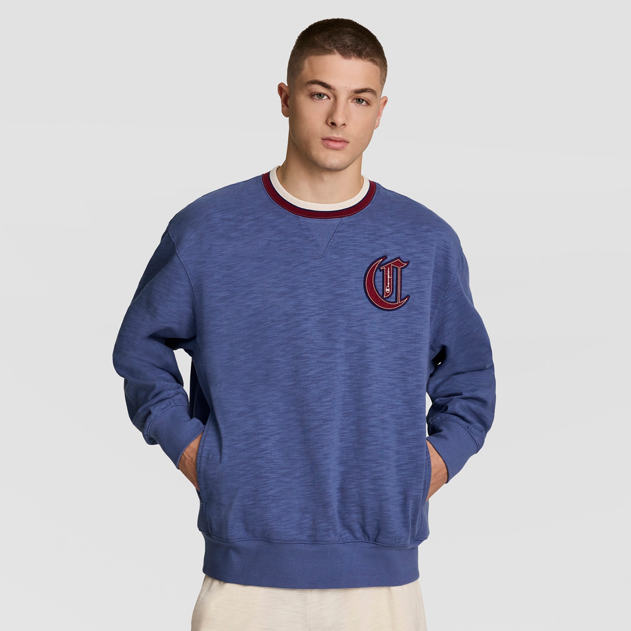 Champion Modern Retro Washed Crew Sweatshirt - Coastal Fjord