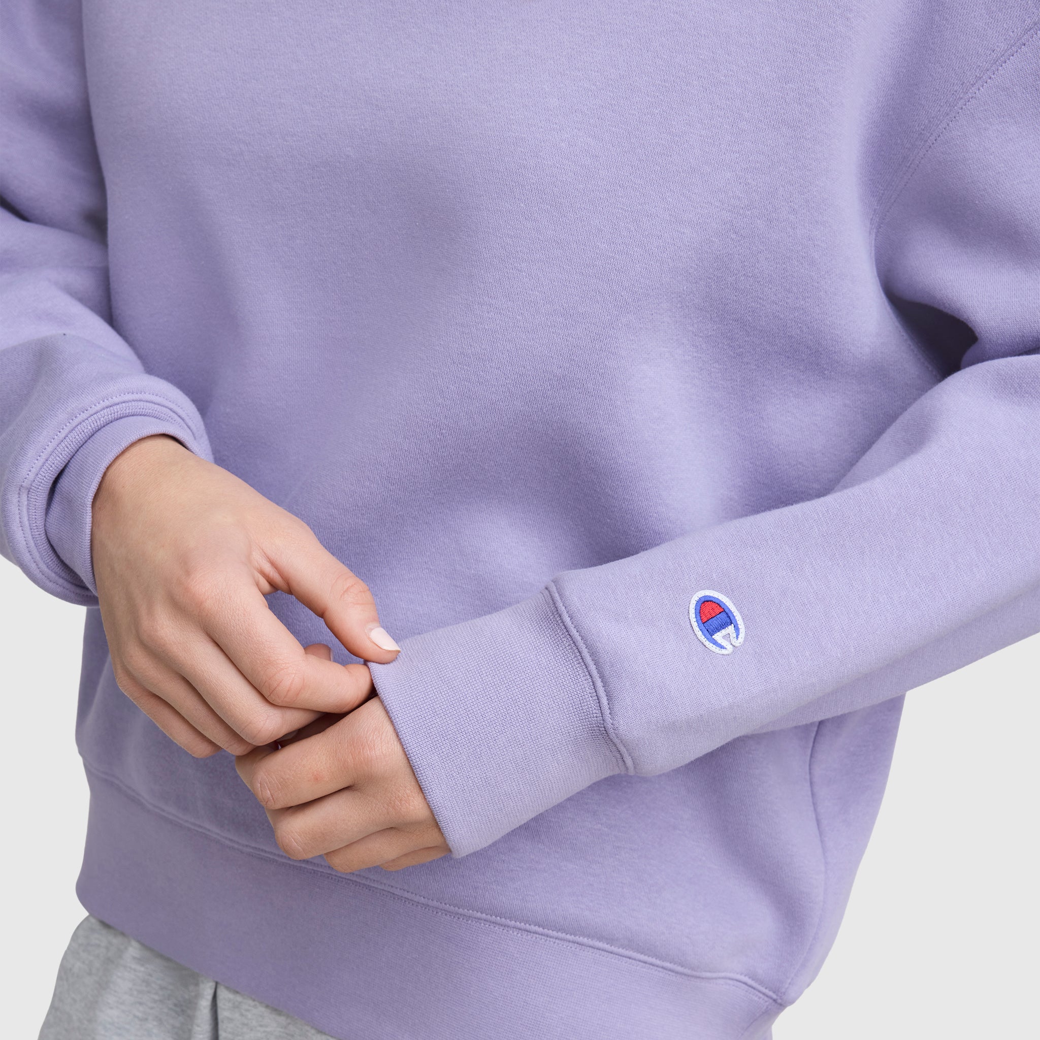 Champion Powerblend Crewneck Sweatshirt, Embroidered Script Logo - Daybreak