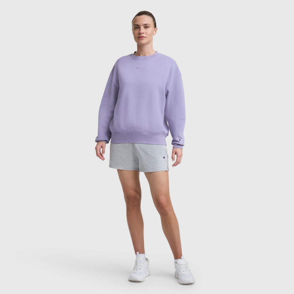 Champion Powerblend Crewneck Sweatshirt, Embroidered Script Logo - Daybreak