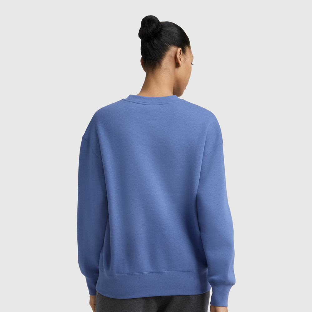 Champion Powerblend Crewneck Sweatshirt, Embroidered Script Logo - Coastal Fjord