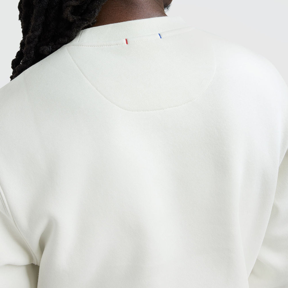 Champion Powerblend Crewneck Sweatshirt, Tonal Script Logo - Unbleached Cotton