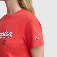 Champion Modern Retro Baseball Graphic T-Shirt, Script Logo - Poppy Red