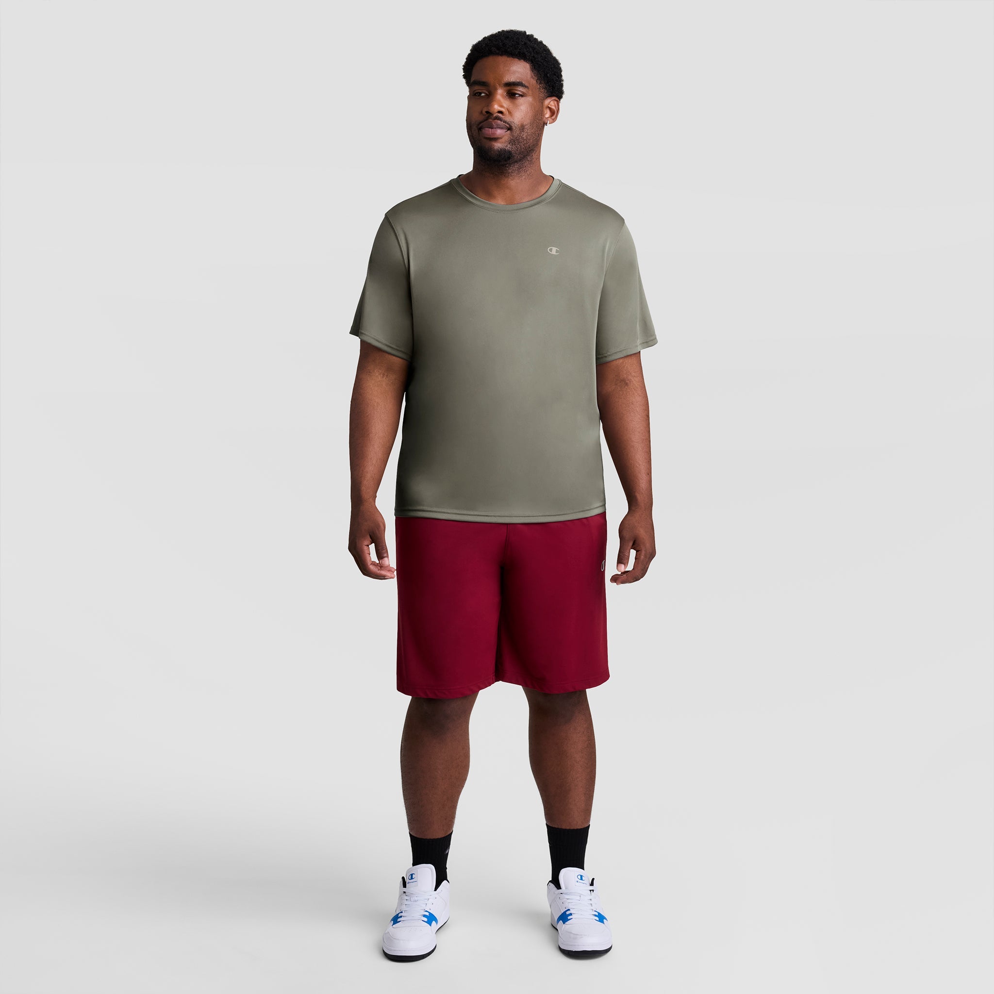 Champion Sport T-Shirt, Reflective C Logo - Big & Tall - Stone Grey