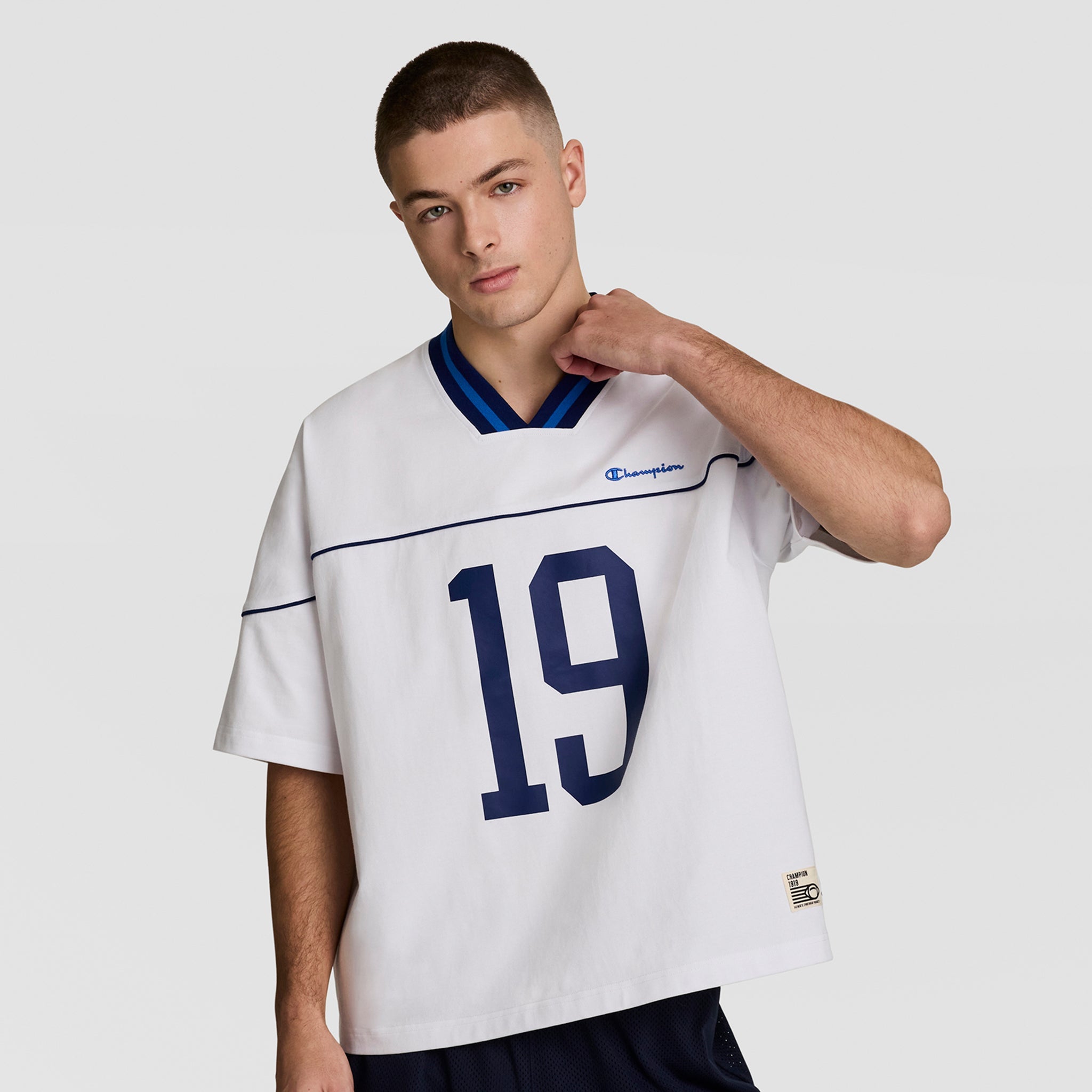 Champion Gridiron Football Jersey, Script Logo - Bright White