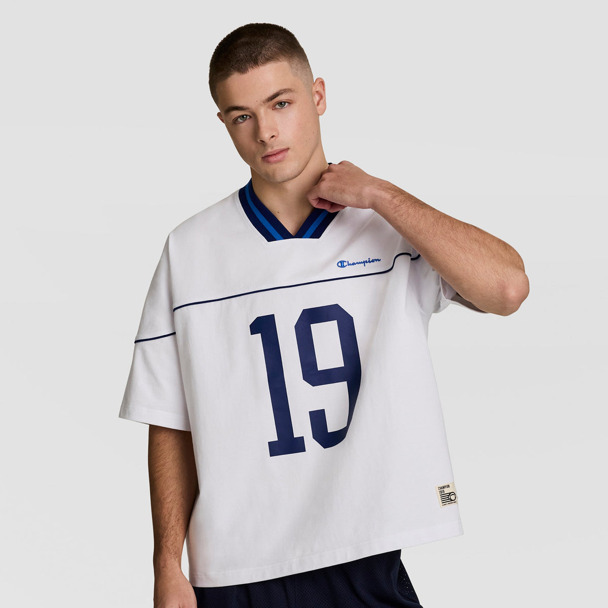 Champion Gridiron Football Jersey, Script Logo - Bright White