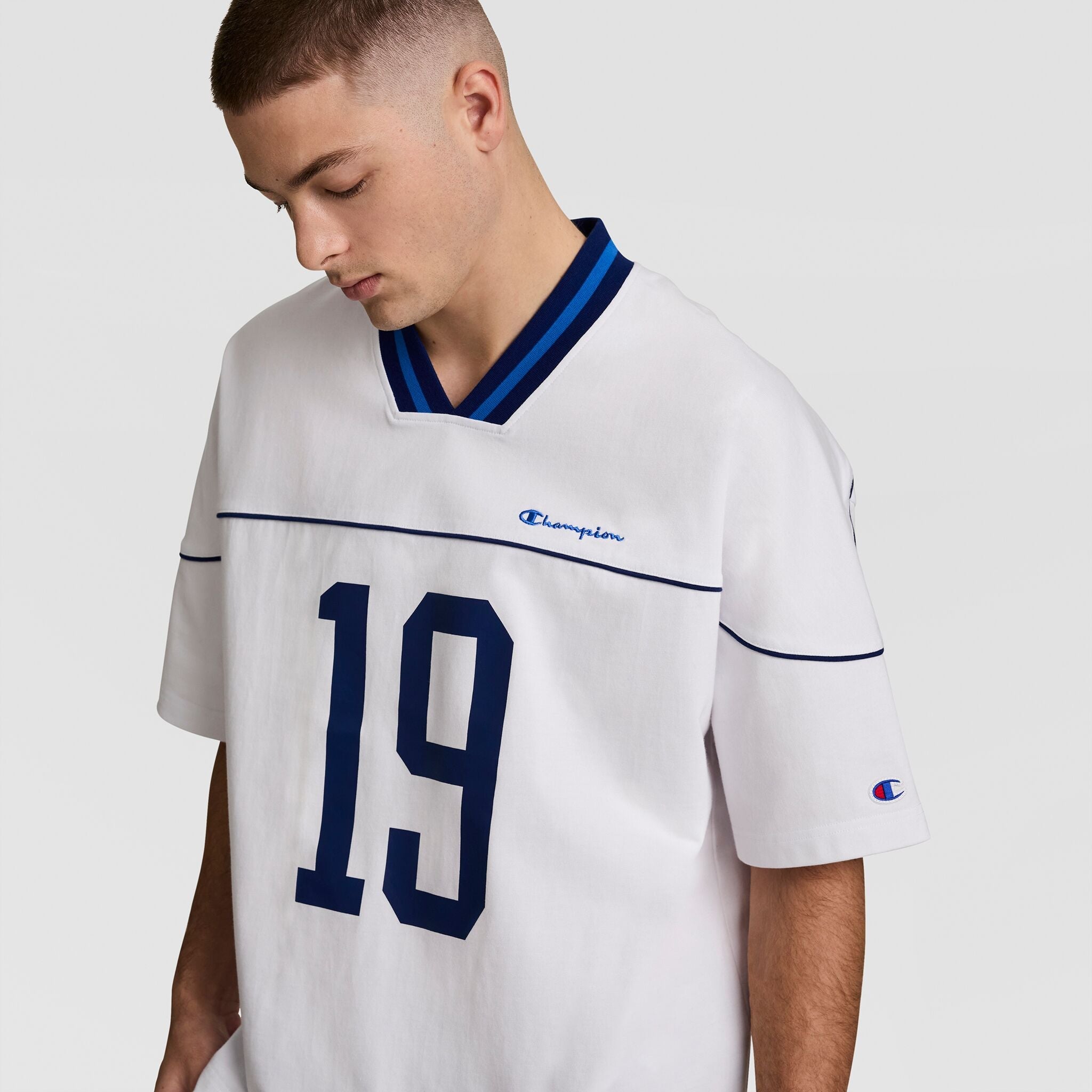 Champion Gridiron Football Jersey, Script Logo - Bright White