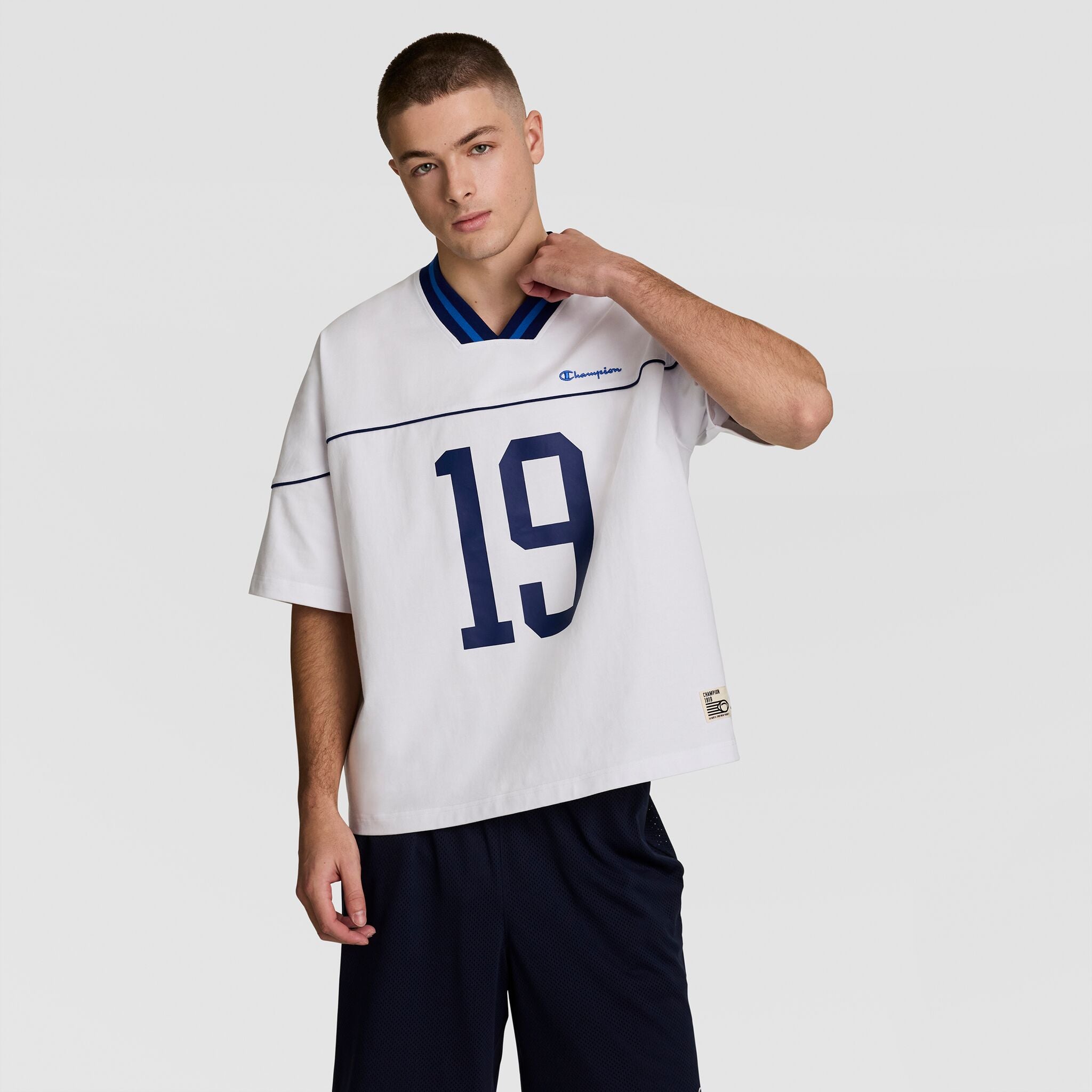 Champion Gridiron Football Jersey, Script Logo - Bright White