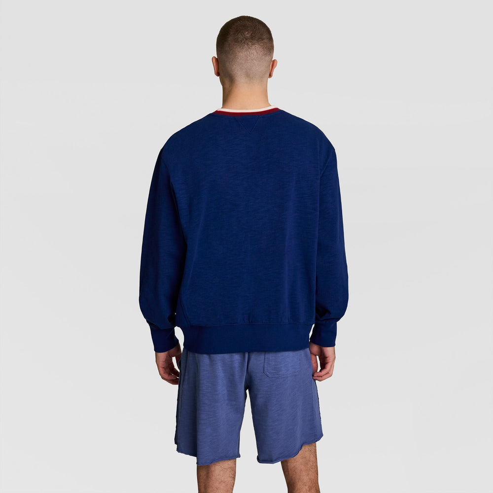 Champion Modern Retro Washed Crew Sweatshirt - Blue Depth