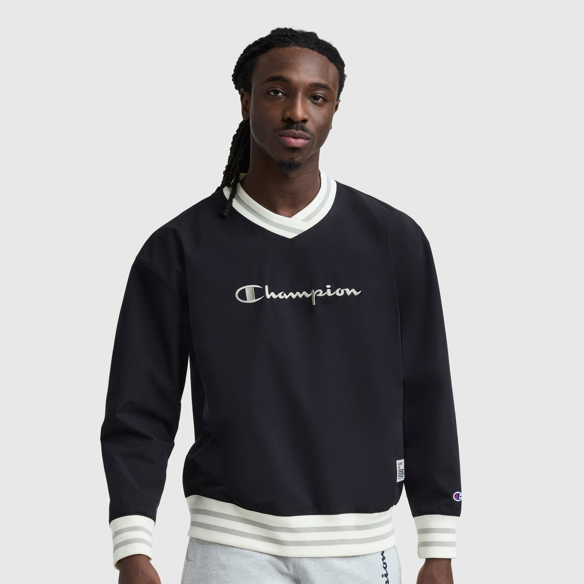 Champion Gridiron V-Neck Pullover - Black