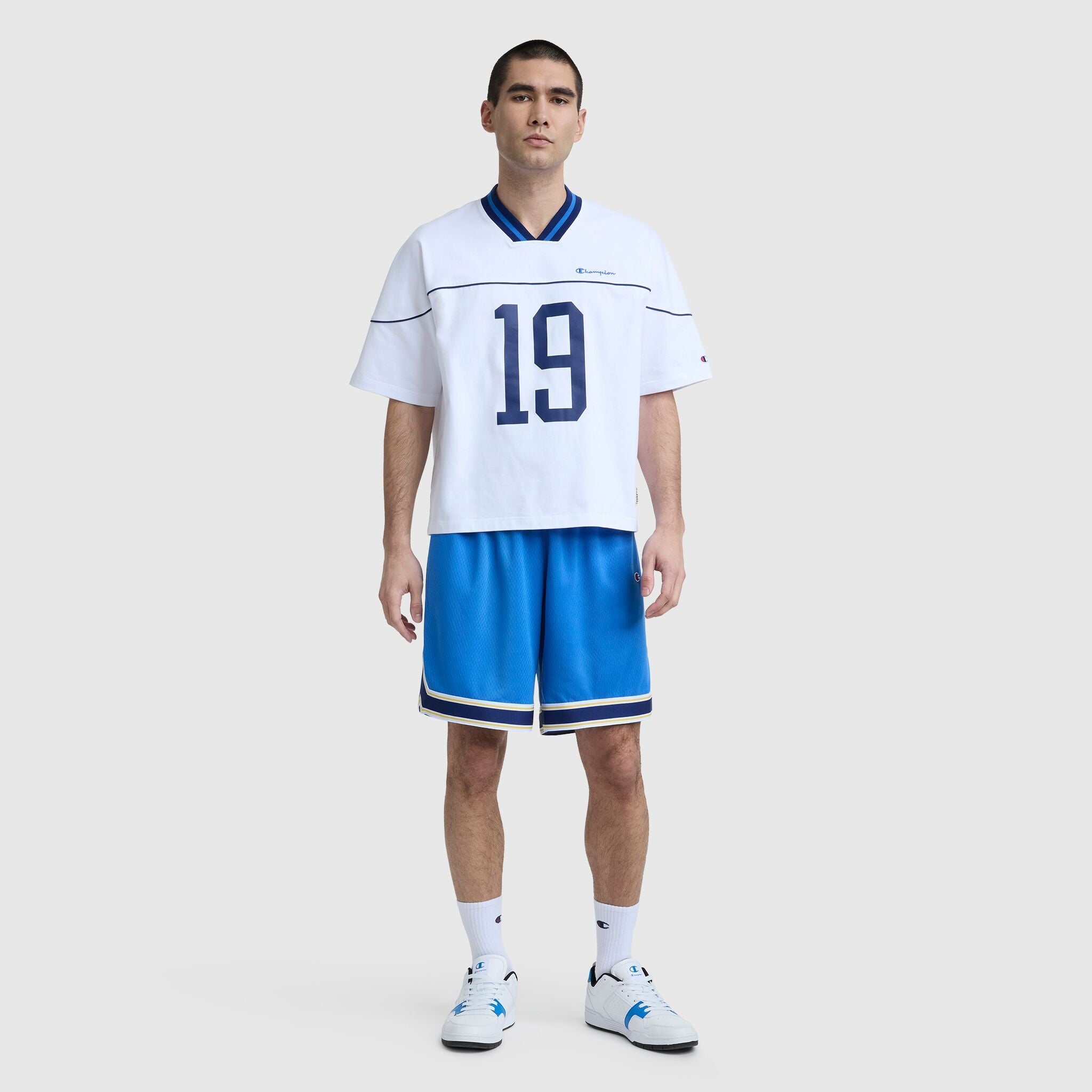 Champion 10" Gridiron Reversible Short, Script Logo - Bright White