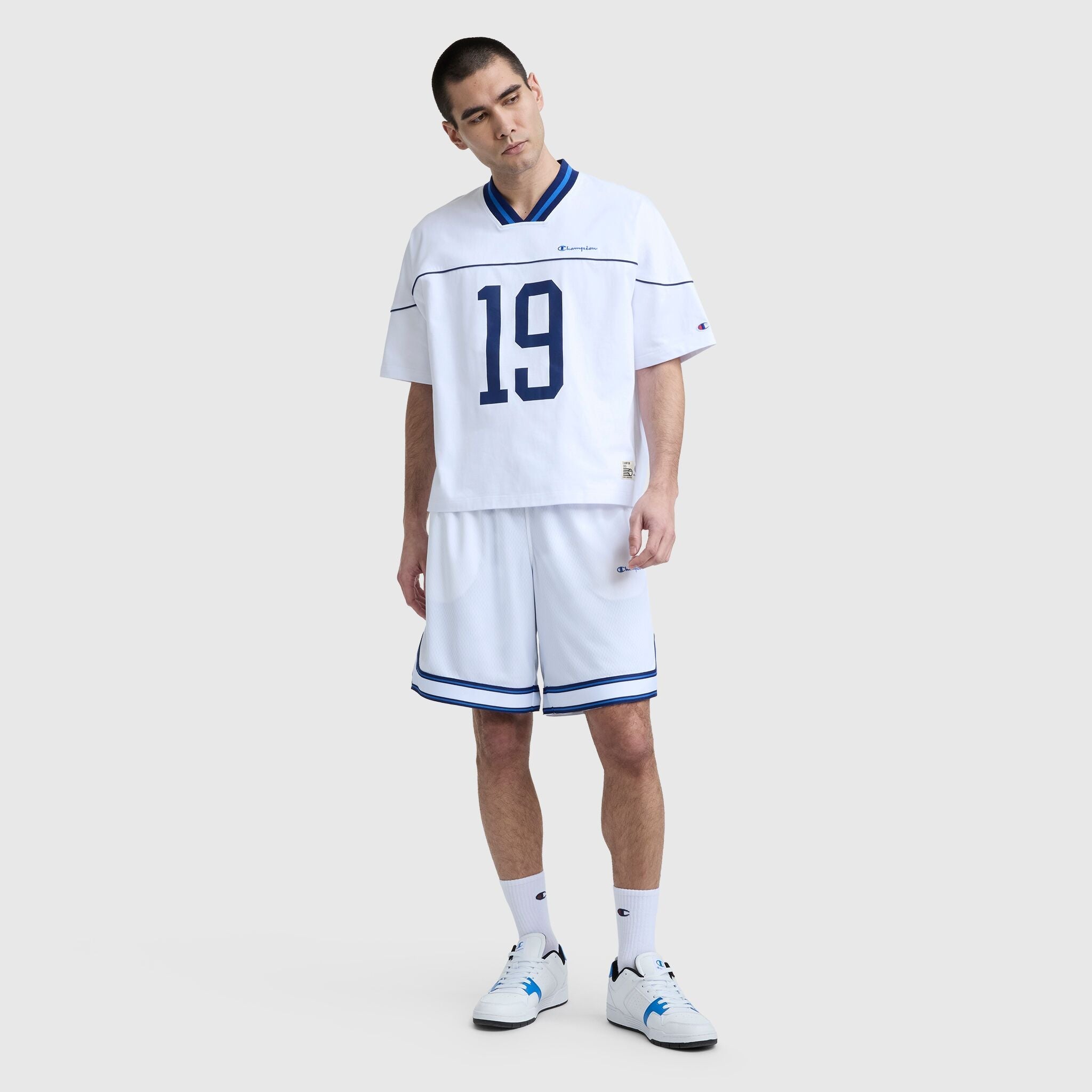 Champion 10" Gridiron Reversible Short, Script Logo - Bright White