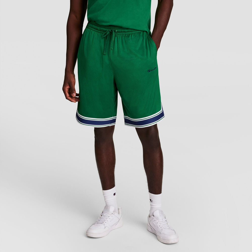 Champion 10" Gridiron Reversible Short, Script Logo - Verdant Green